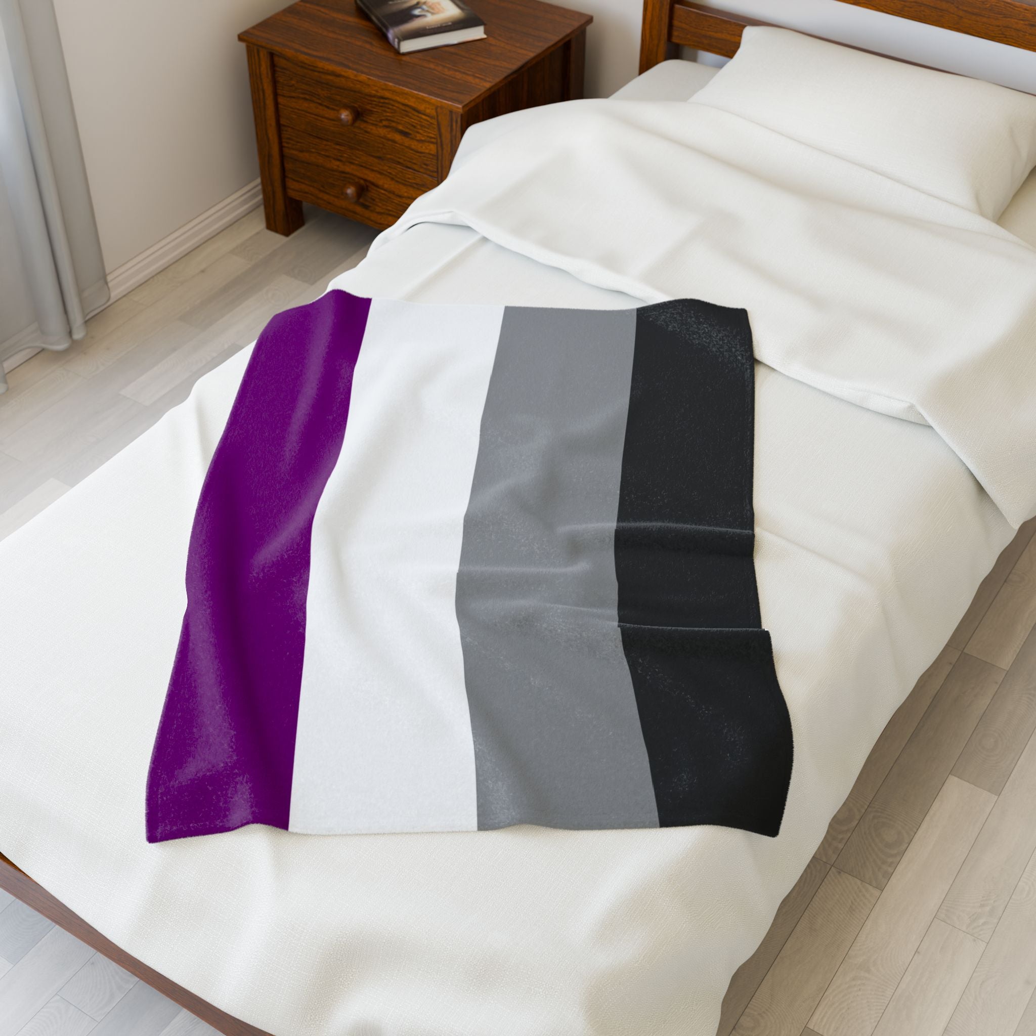 Asexual Pride Flag Velveteen Plush Blanket