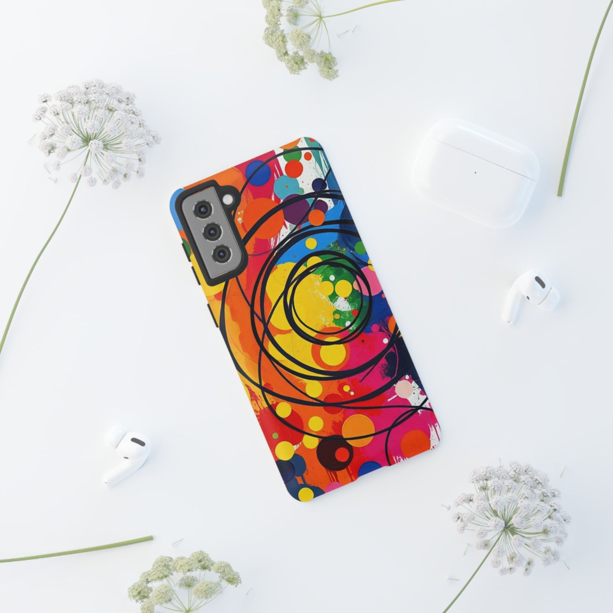 Colorful Abstract Rainbow Swirl Art Tough Case For Android & iPhone
