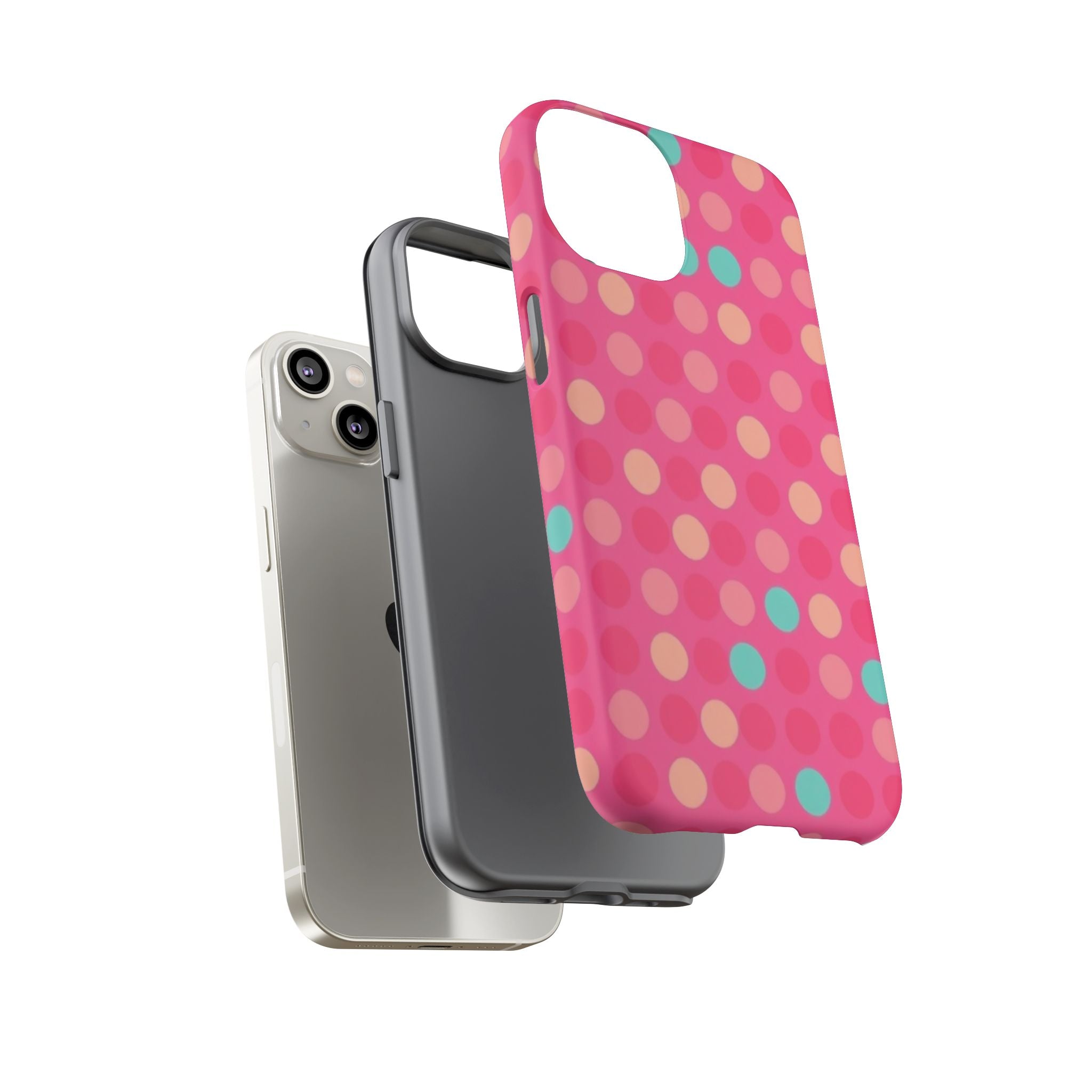 Android OR iPhone Protective Cases - Retro Polka Dots Pattern Tough Case