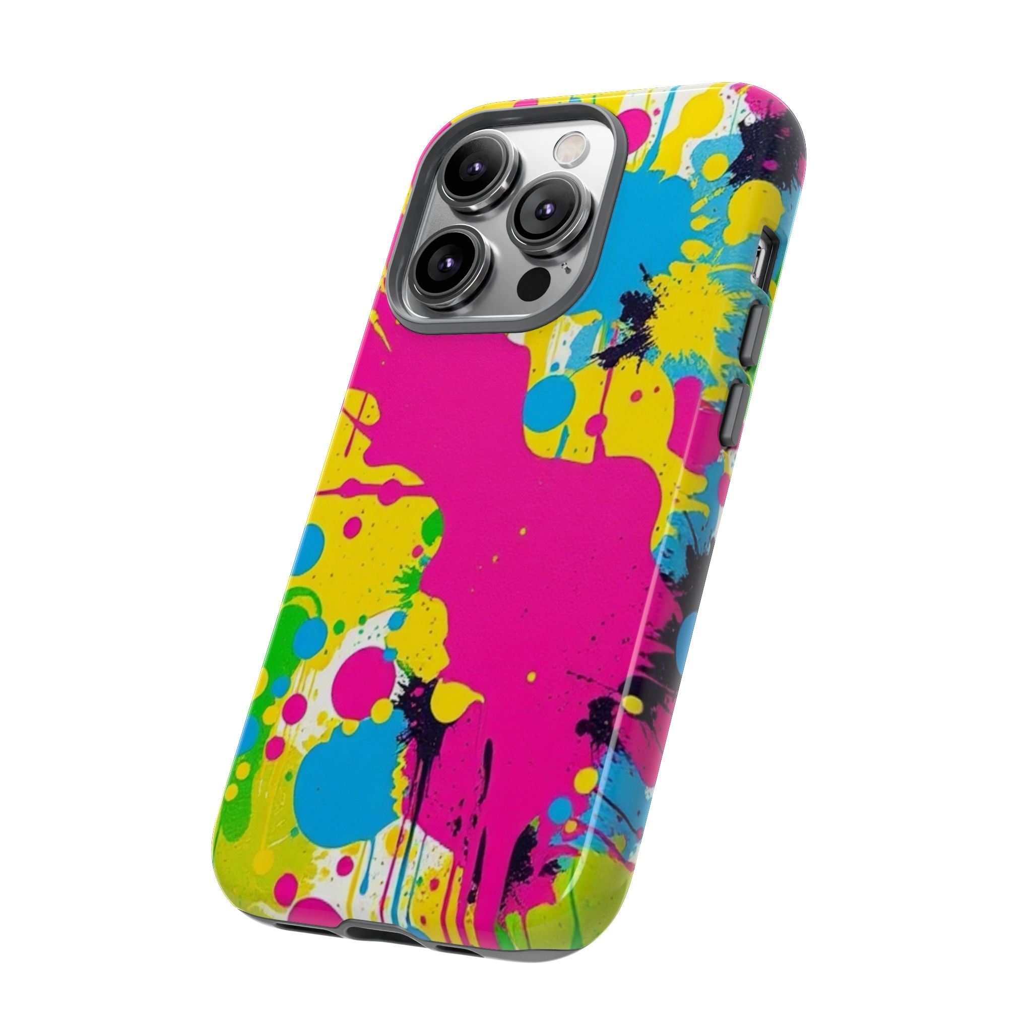 Android OR iPhone Compatible Cases - Crazy Retro Color Splash Design - Unique Tough Cases