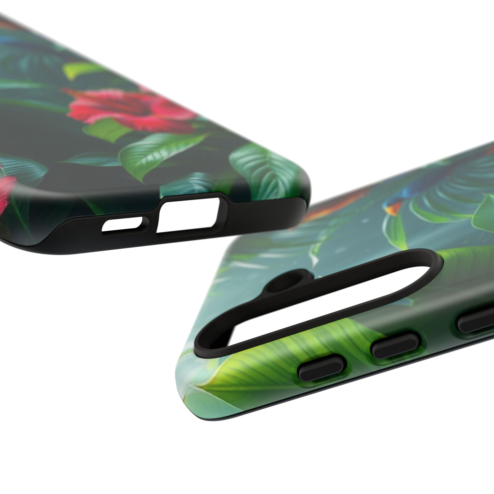 Android OR iPhone Compatible Cases - Tropical Flower & Bird Design - Unique Tough Cases