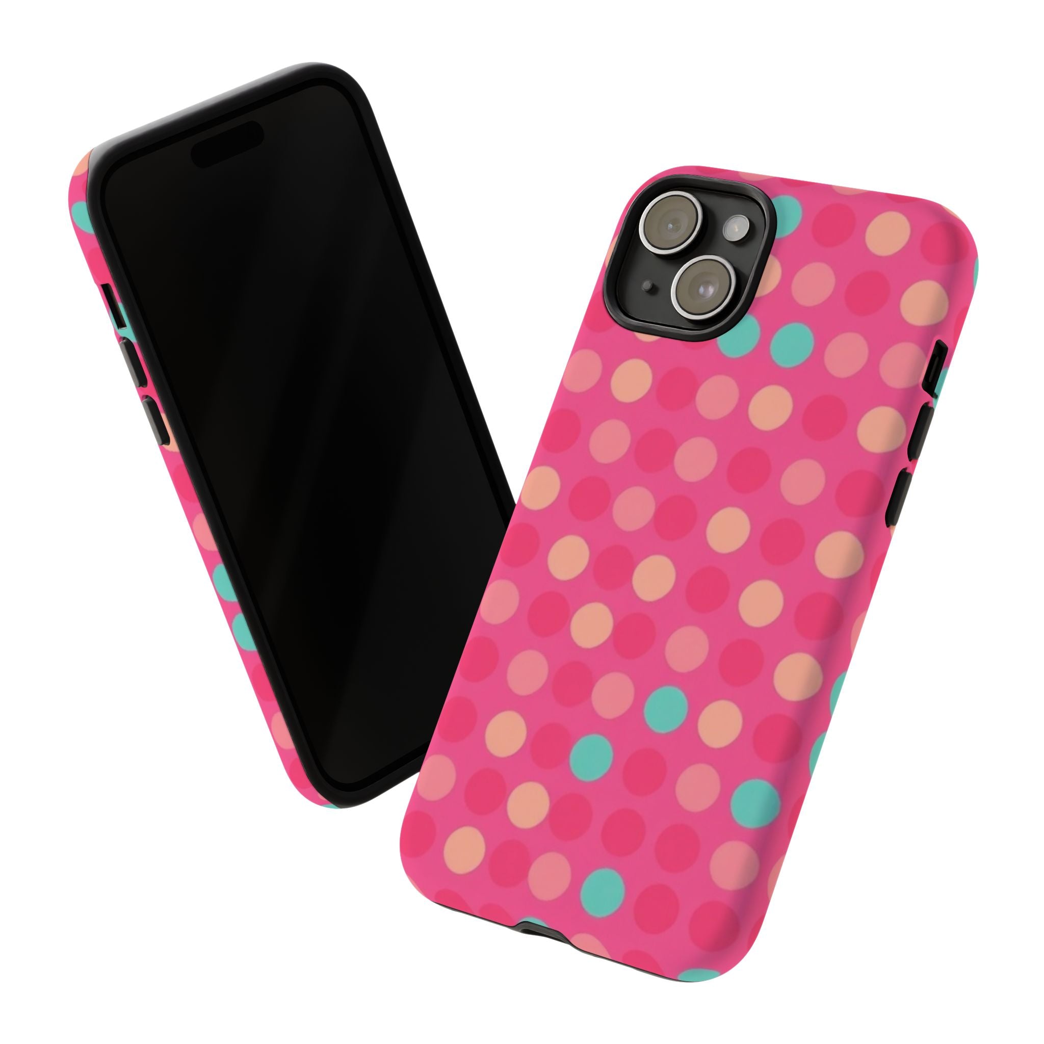 Android OR iPhone Protective Cases - Retro Polka Dots Pattern Tough Case