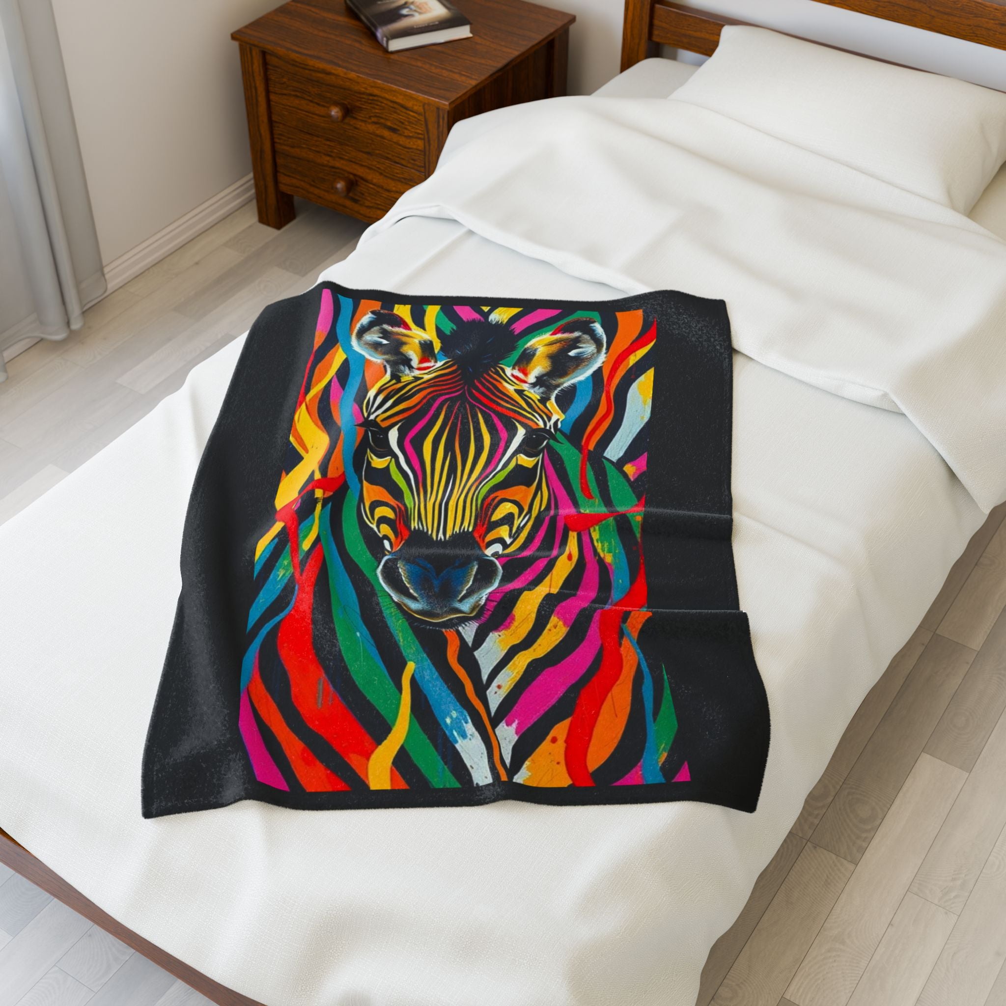 Colorful Zebra Velveteen Plush Blanket – For Comfort and Warmth