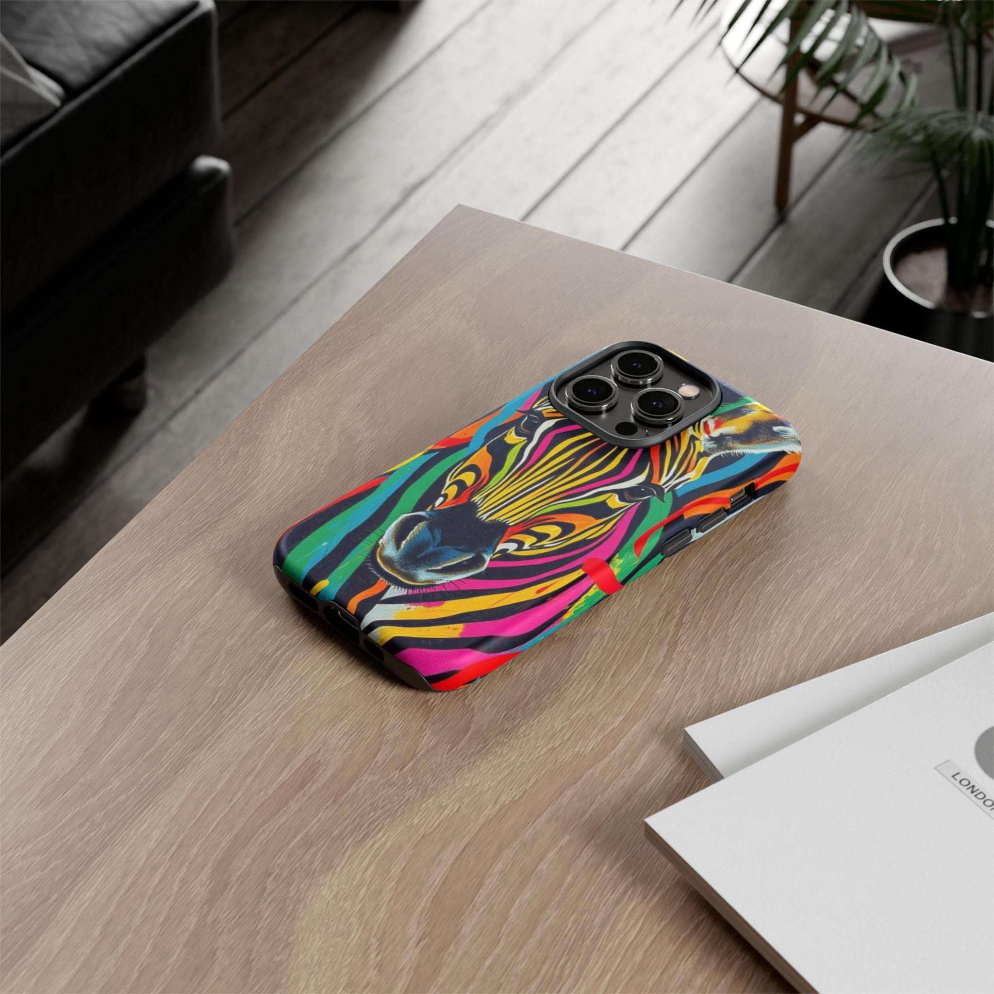 Android OR iPhone Compatible Cases - Rainbow Zebra Design - Unique Tough Cases