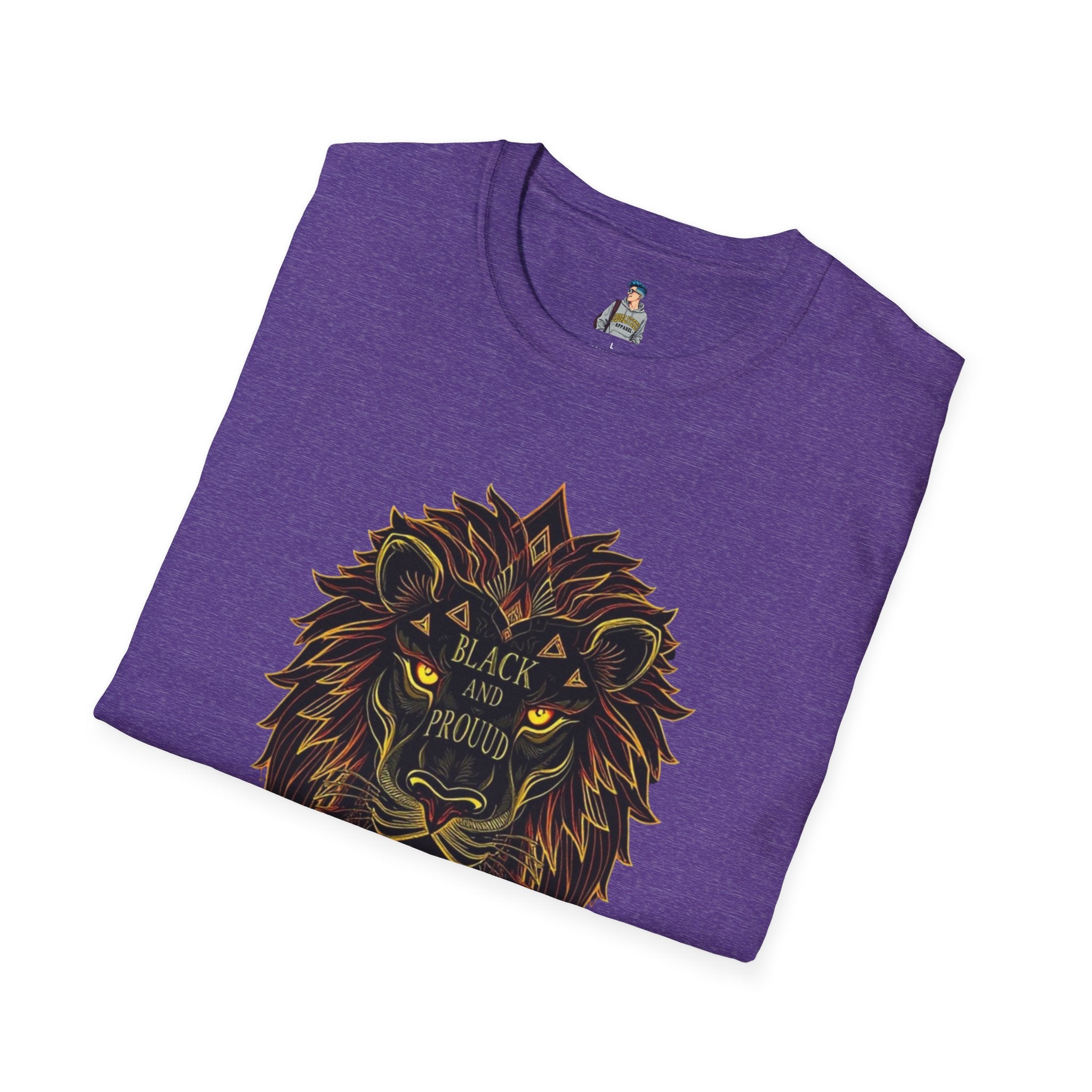 Black & Proud Lion Softstyle T-Shirt - Unisex Graphic Tee