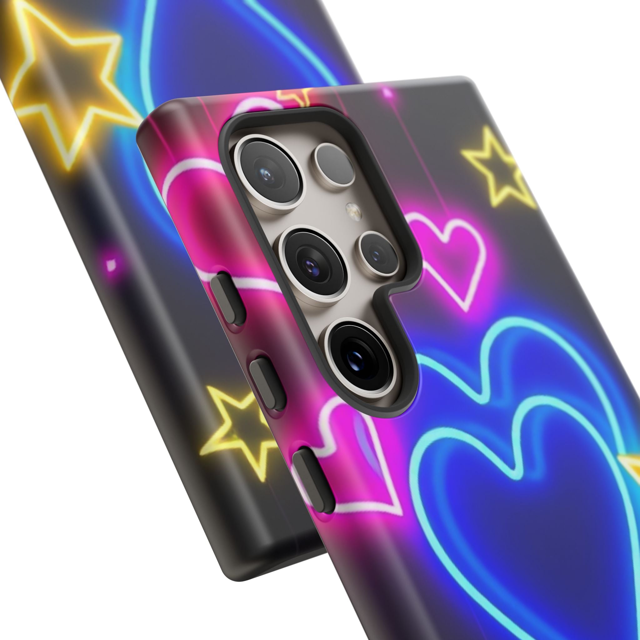 Android OR iPhone Compatible Cases - Neon Love Design - Unique Tough Cases