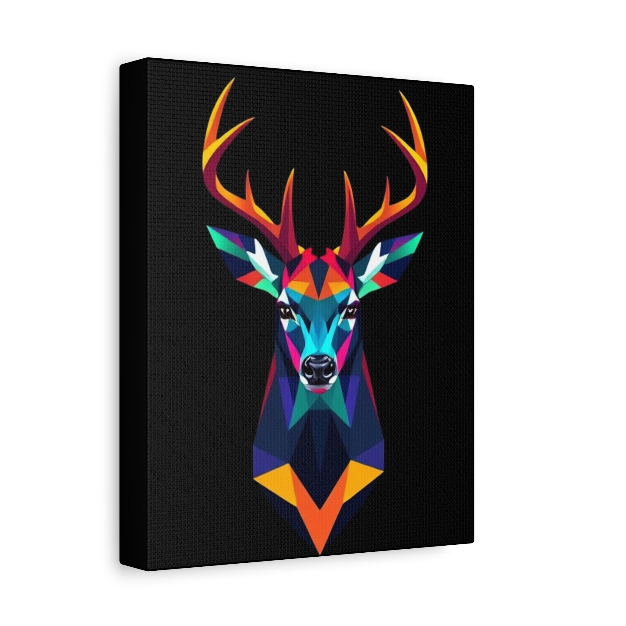 Colorful Geometric Deer Canvas Art - Vibrant Wall Decor for Nature Lovers
