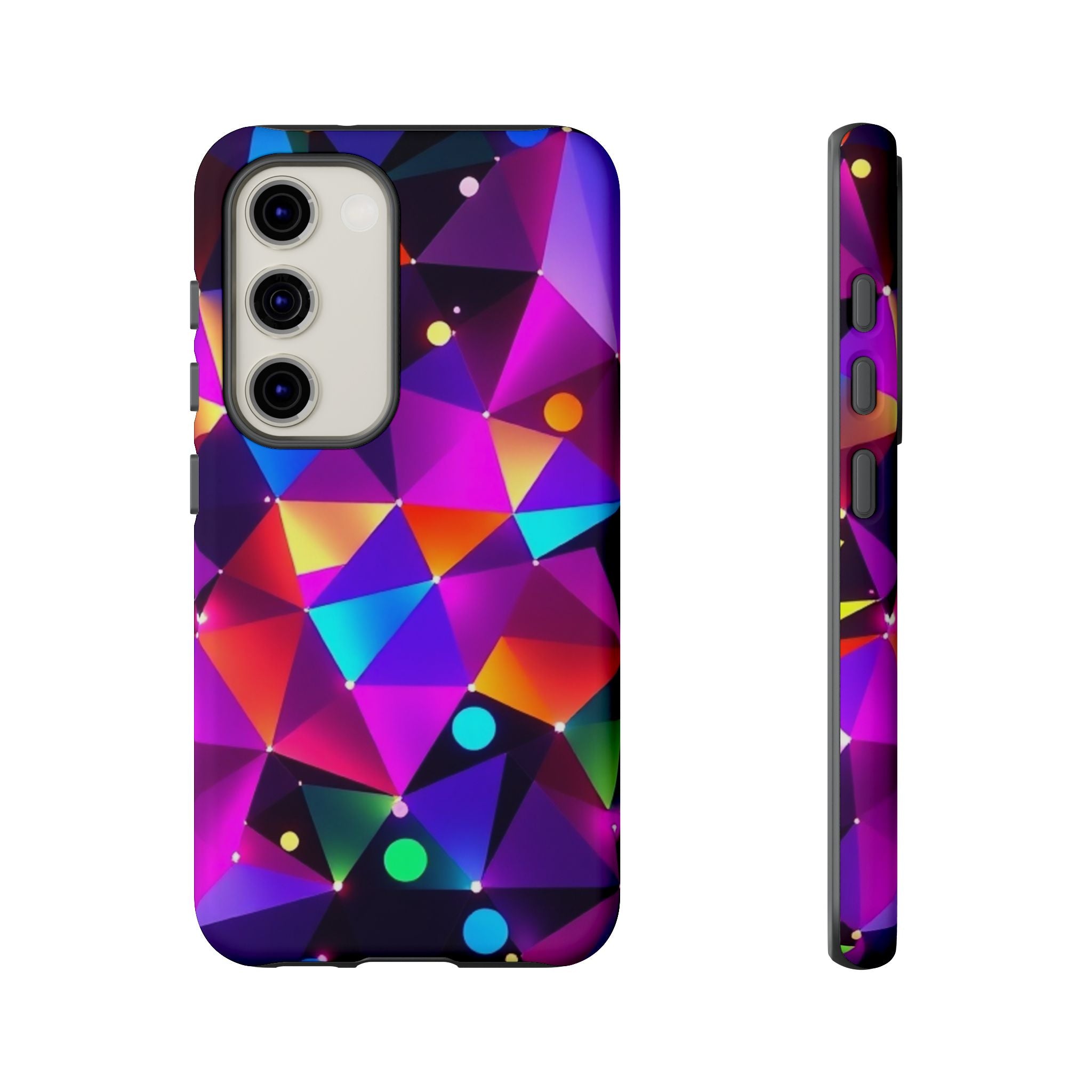 Android OR iPhone Compatible Cases - Colorful Angles Design - Unique Tough Cases