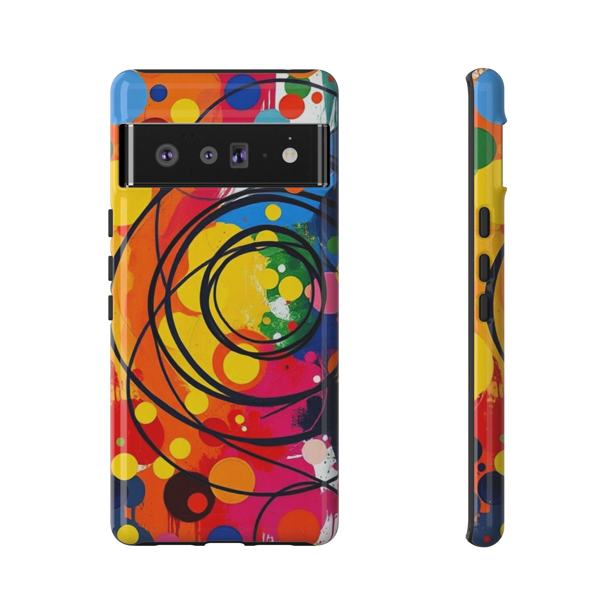 Colorful Abstract Rainbow Swirl Art Tough Case For Android & iPhone