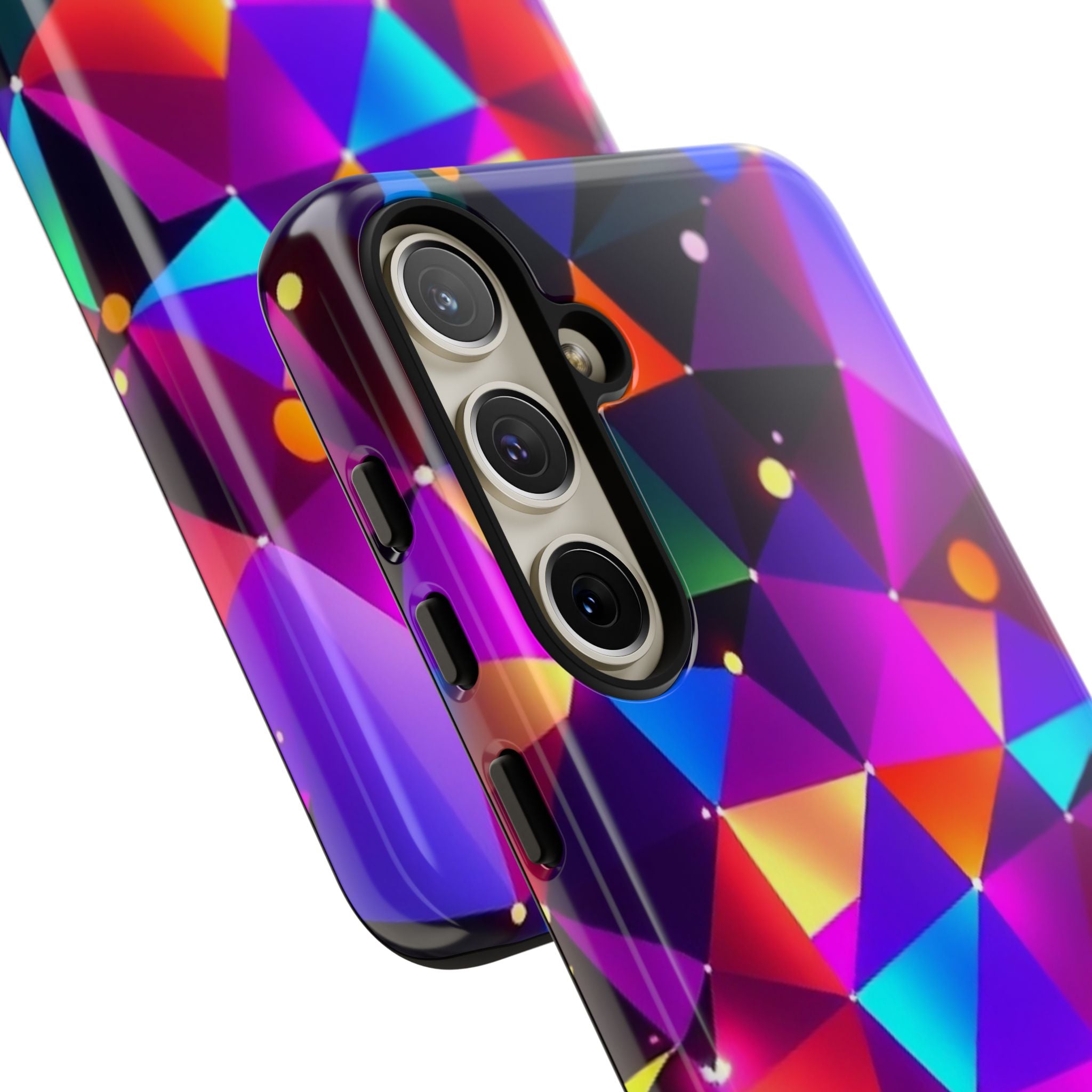 Android OR iPhone Compatible Cases - Colorful Angles Design - Unique Tough Cases