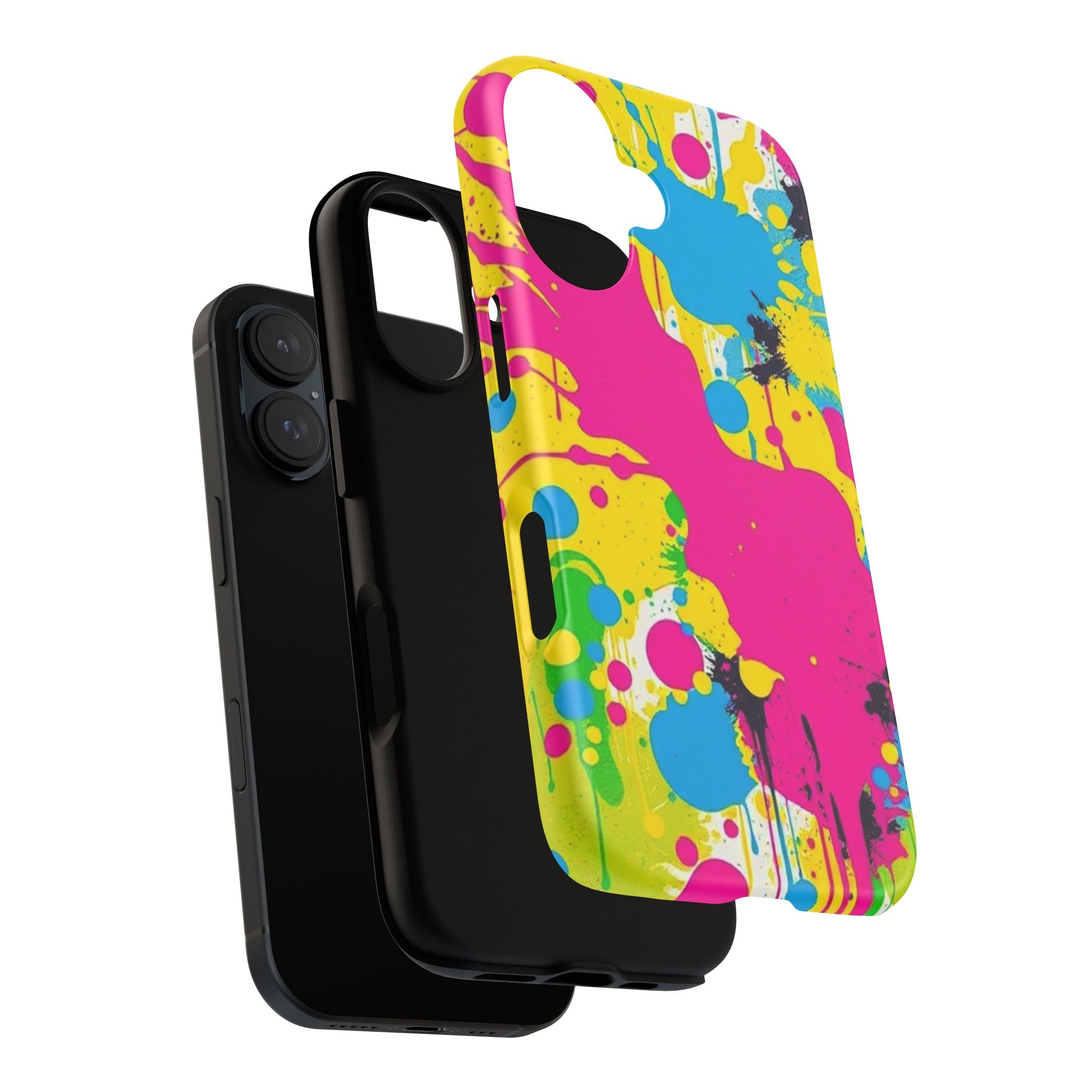 Android OR iPhone Compatible Cases - Crazy Retro Color Splash Design - Unique Tough Cases