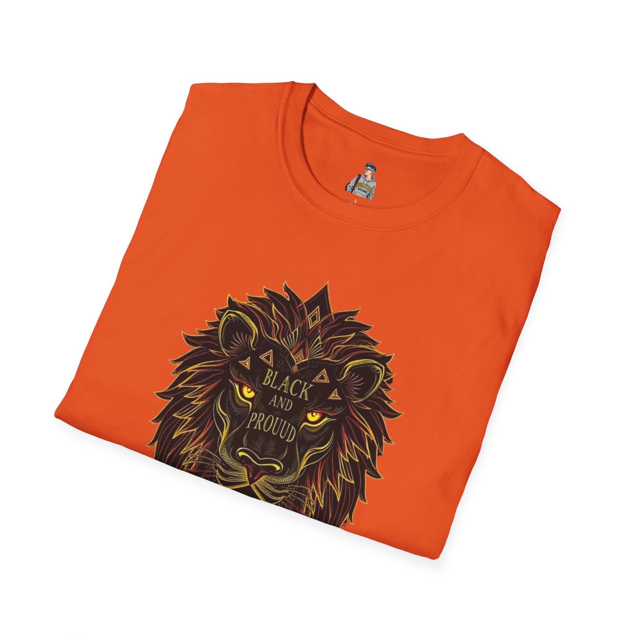 Black & Proud Lion Softstyle T-Shirt - Unisex Graphic Tee