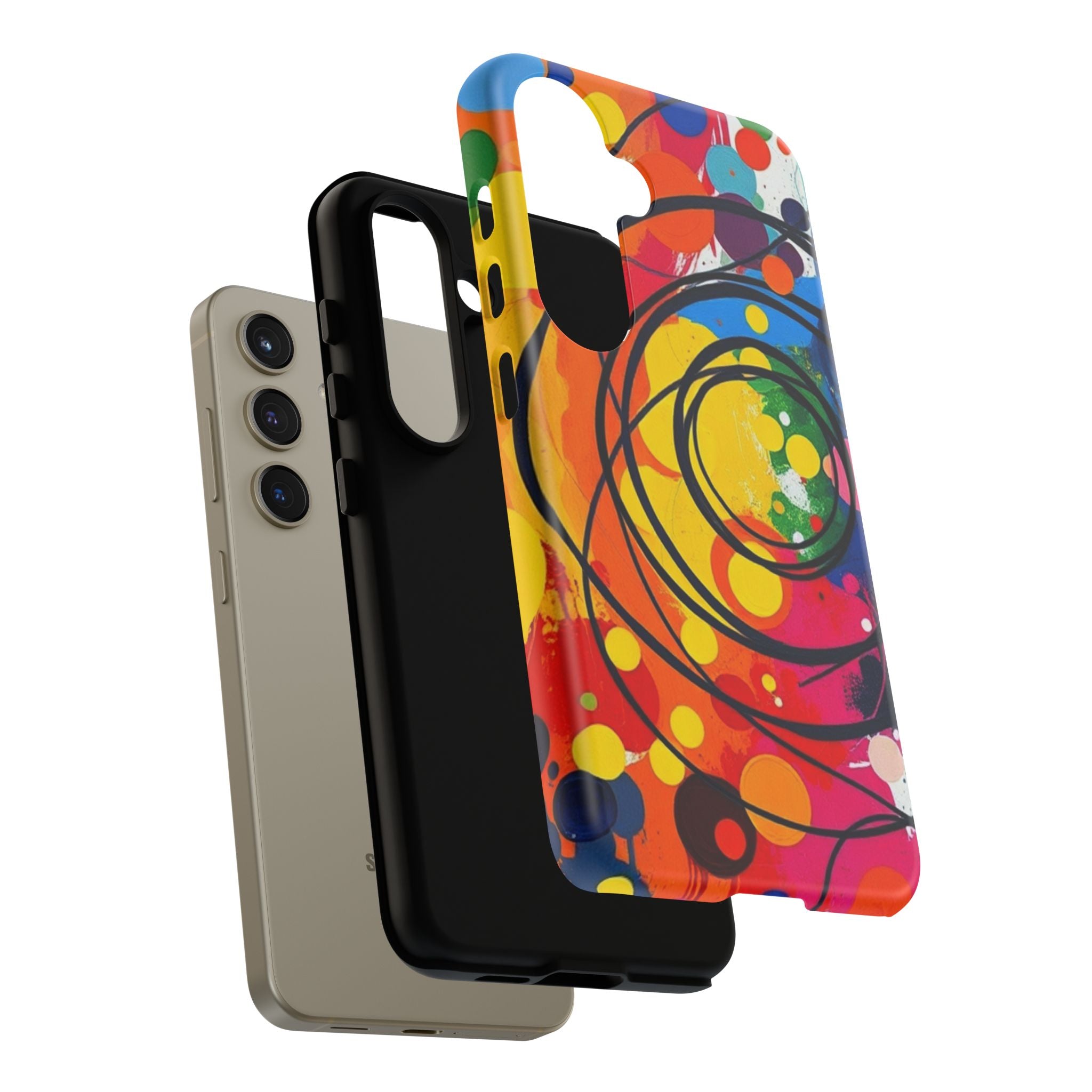 Colorful Abstract Rainbow Swirl Art Tough Case For Android & iPhone