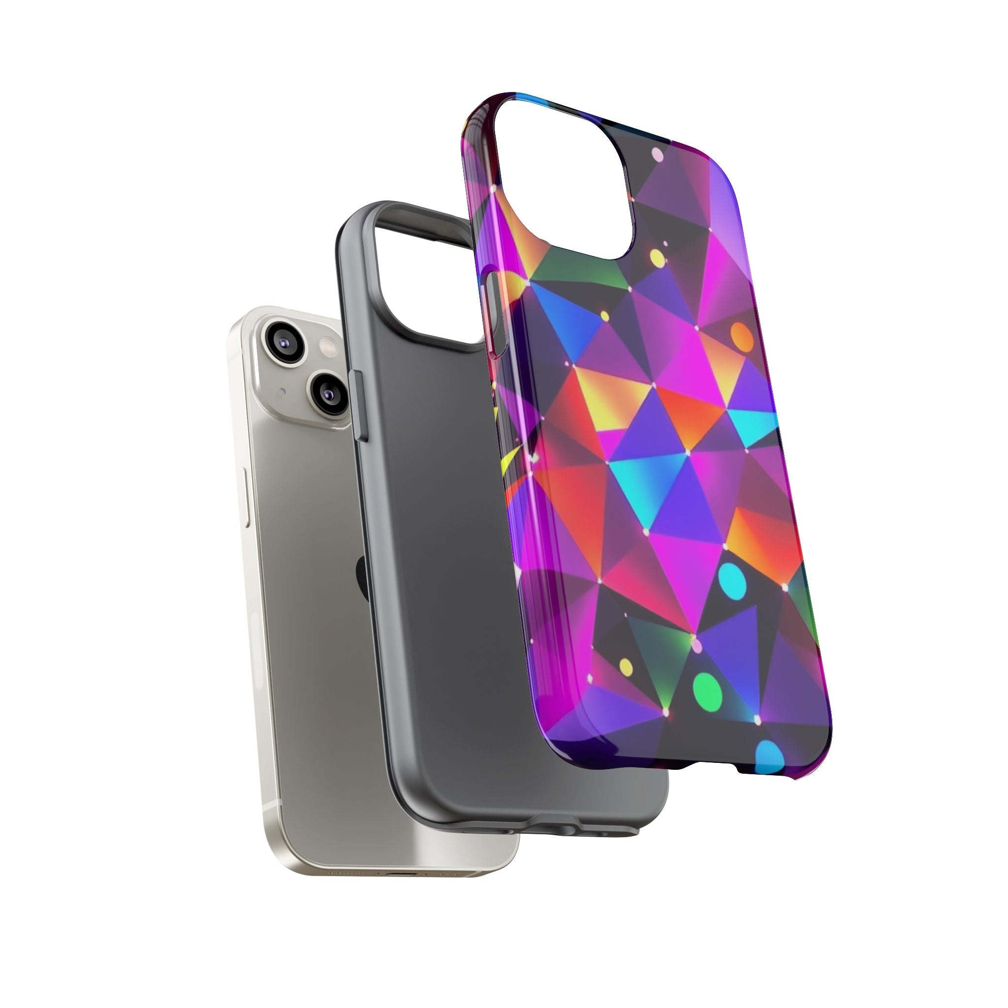 Android OR iPhone Compatible Cases - Colorful Angles Design - Unique Tough Cases