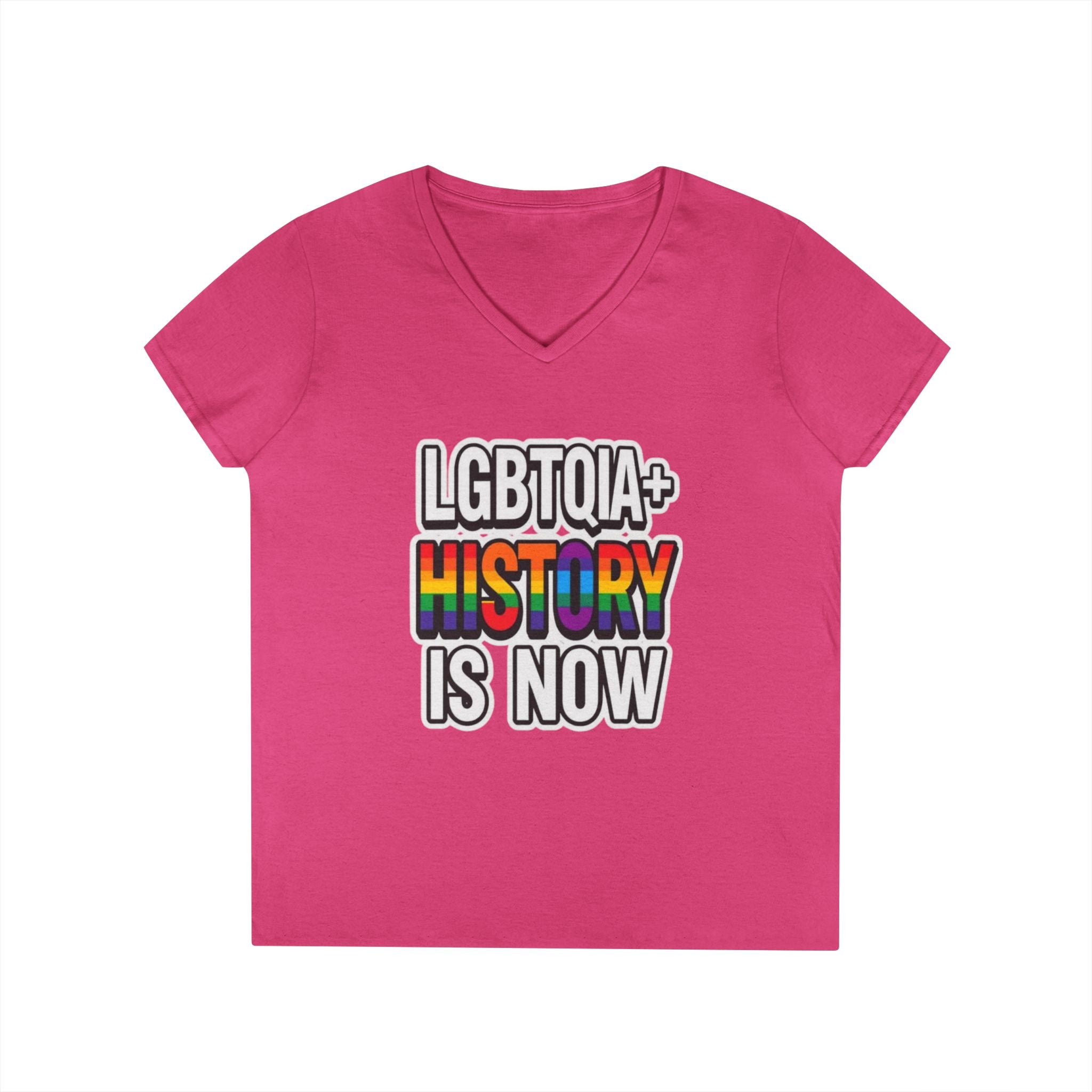 LGBTQIA+ History V-Neck T-Shirt for Pride and Activism