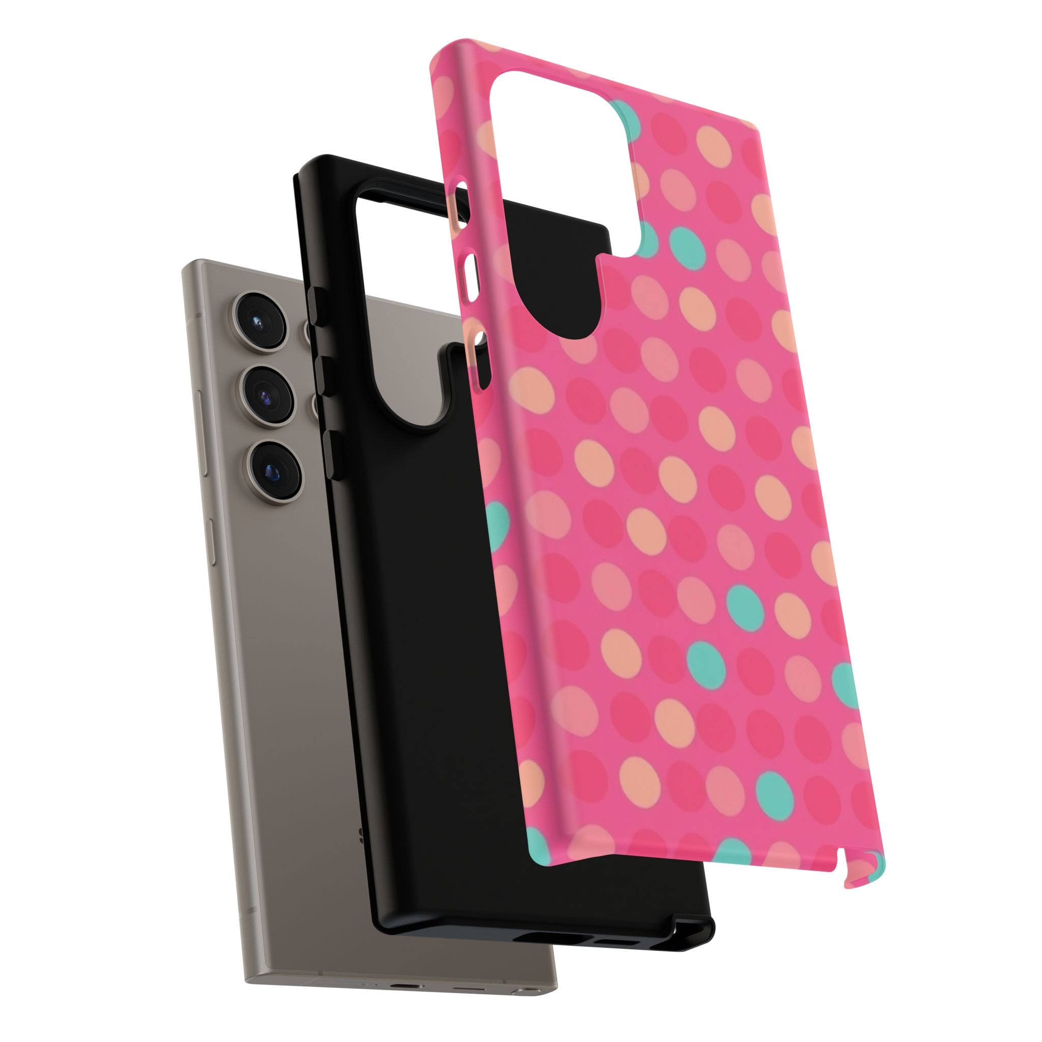 Android OR iPhone Protective Cases - Retro Polka Dots Pattern Tough Case