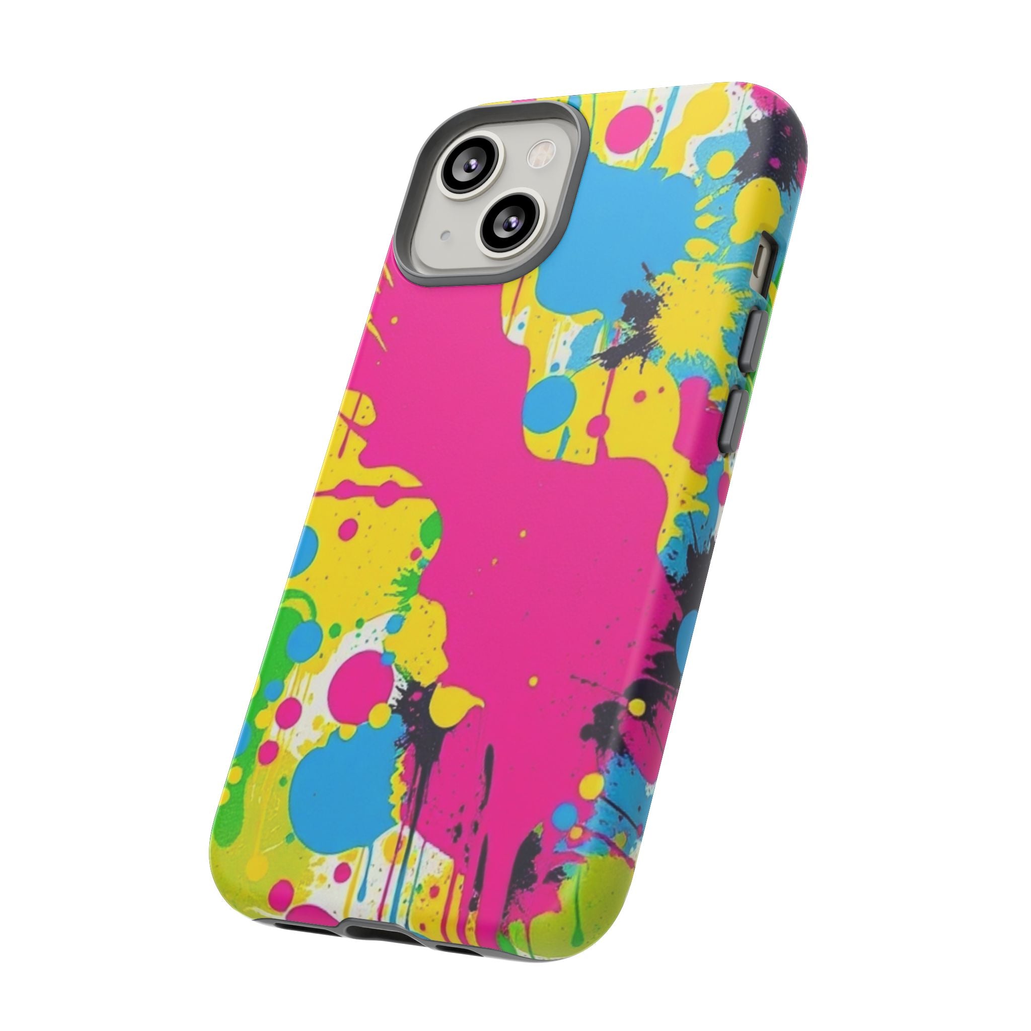 Android OR iPhone Compatible Cases - Crazy Retro Color Splash Design - Unique Tough Cases