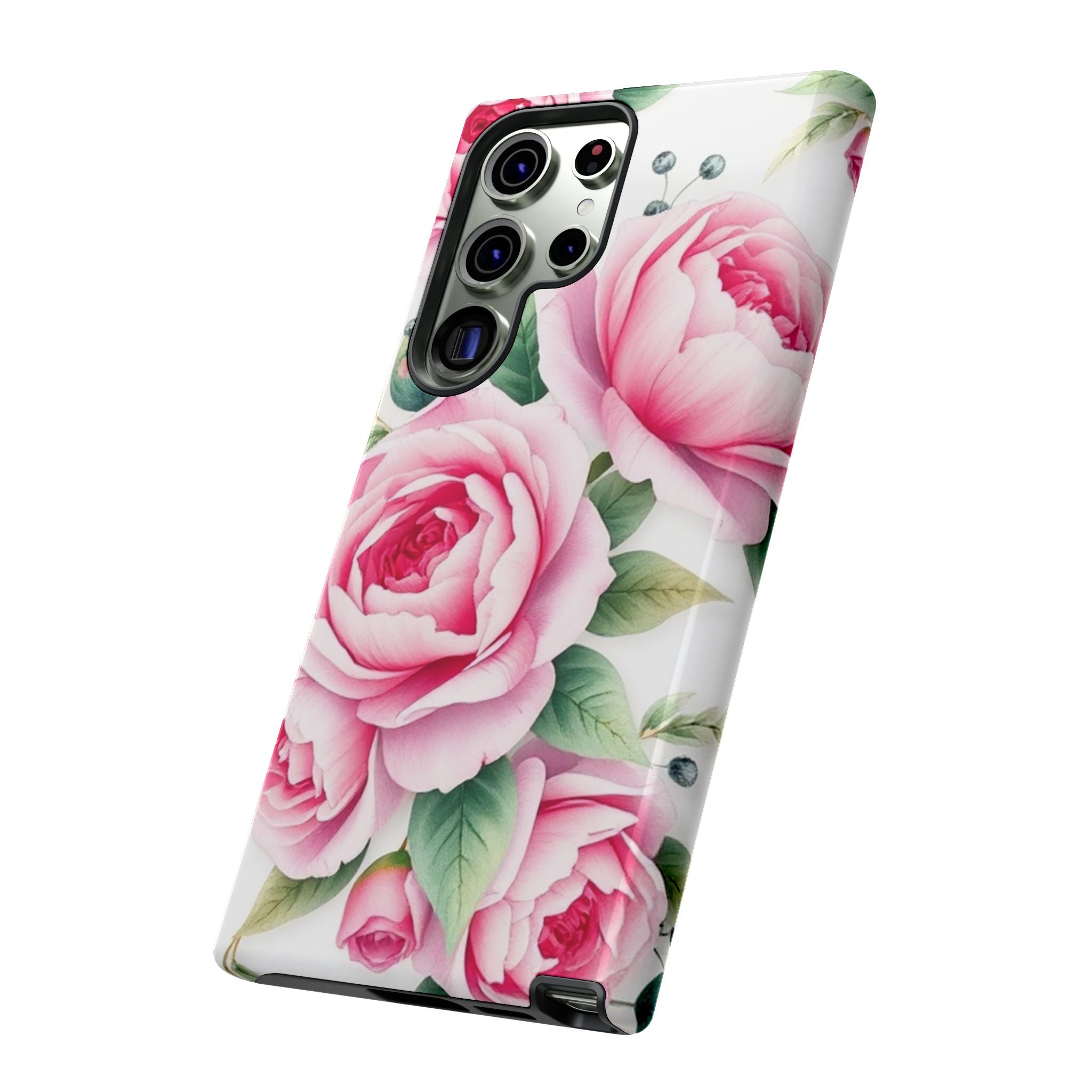 Android OR iPhone Compatible Cases - Pink Flower Design - Unique Tough Cases