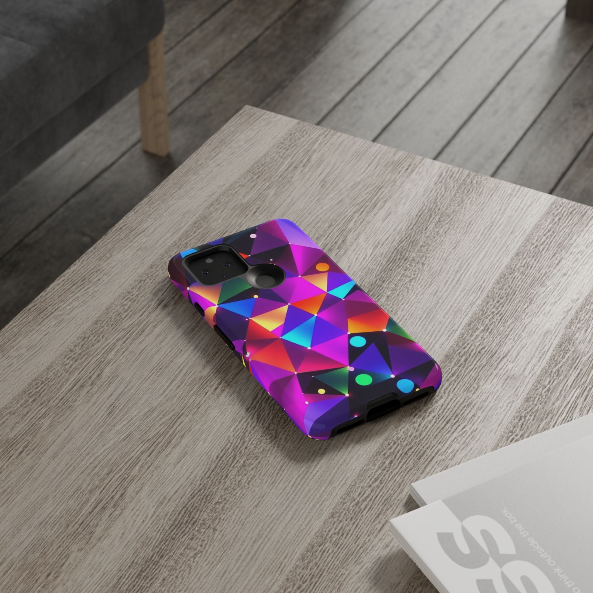 Android OR iPhone Compatible Cases - Colorful Angles Design - Unique Tough Cases