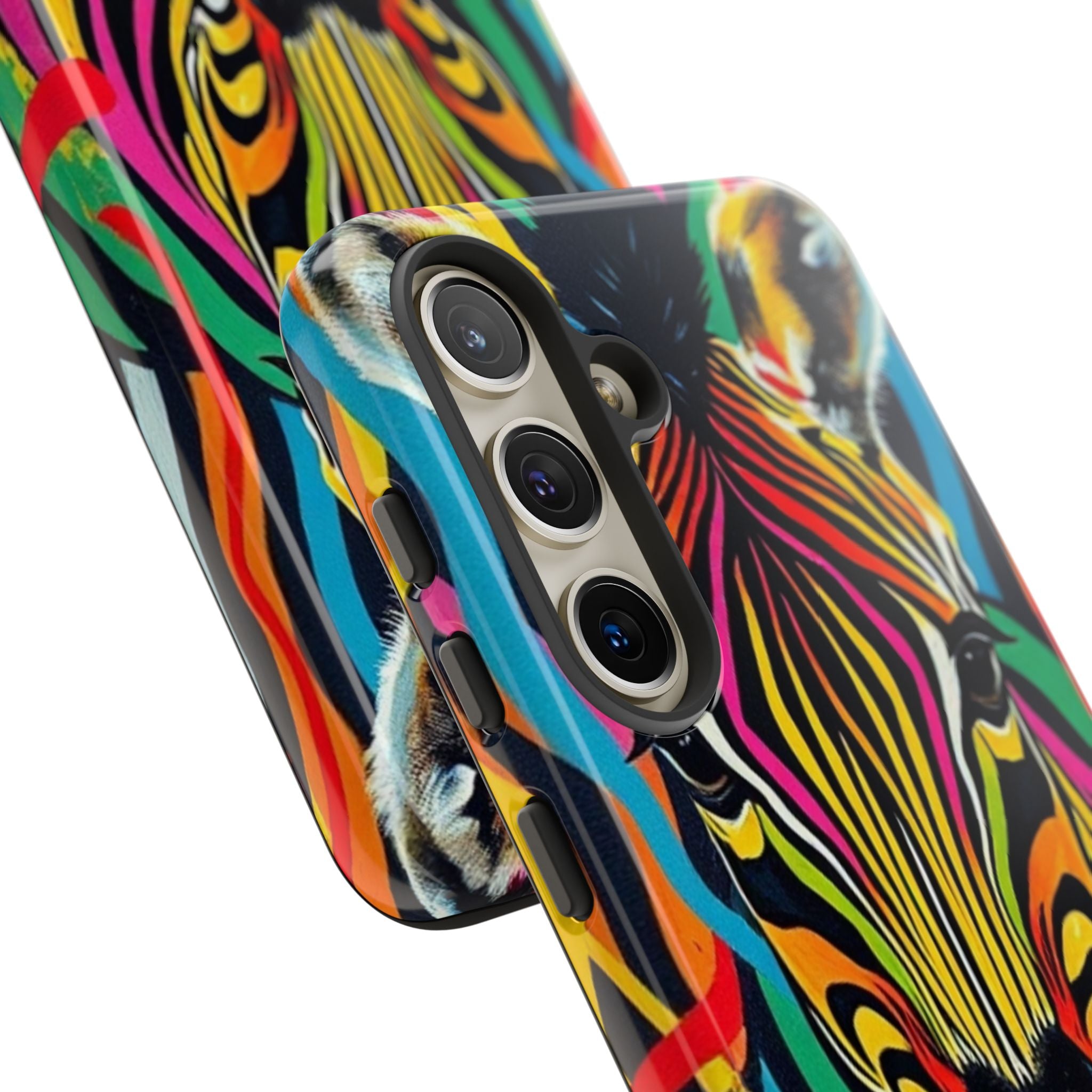 Android OR iPhone Compatible Cases - Rainbow Zebra Design - Unique Tough Cases