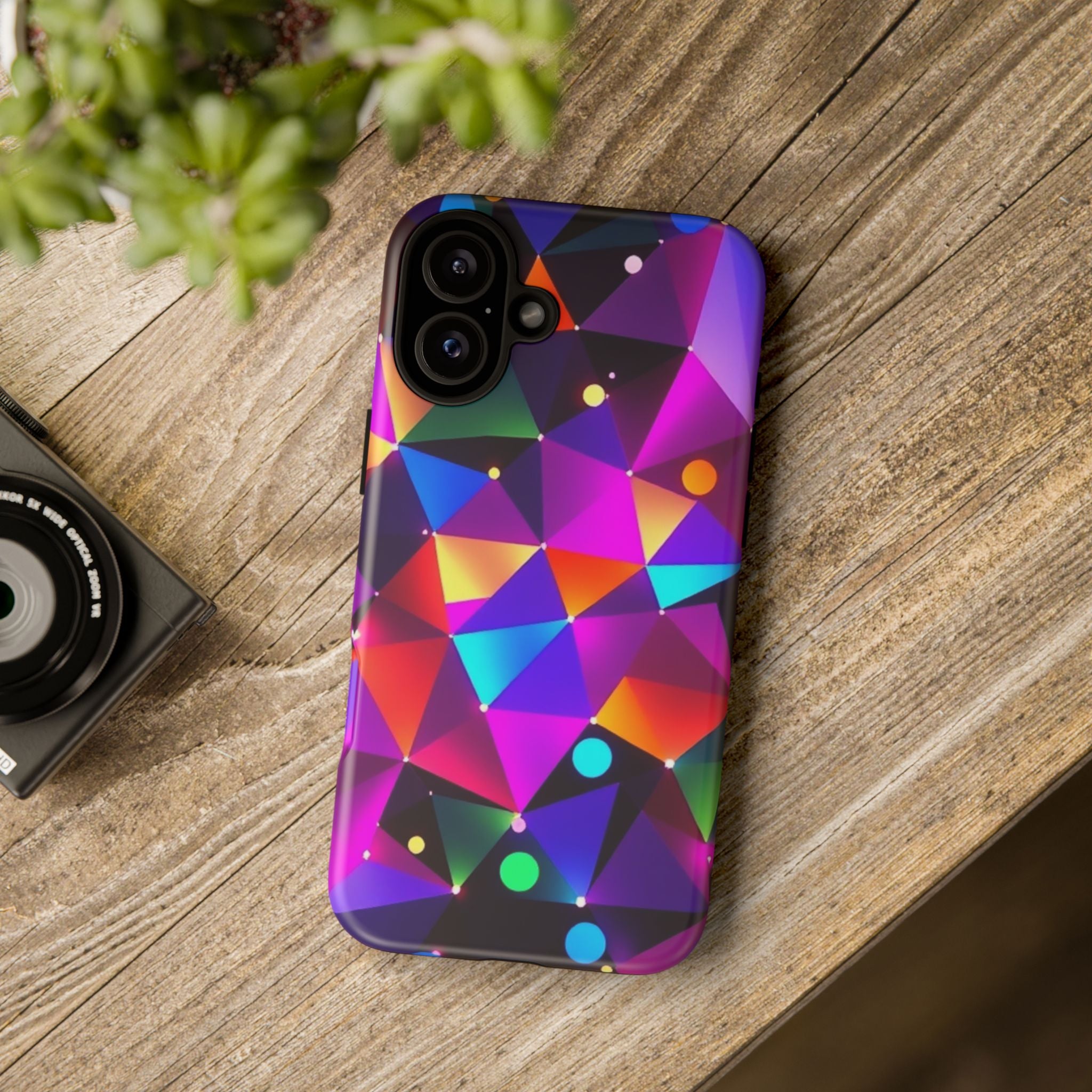 Android OR iPhone Compatible Cases - Colorful Angles Design - Unique Tough Cases
