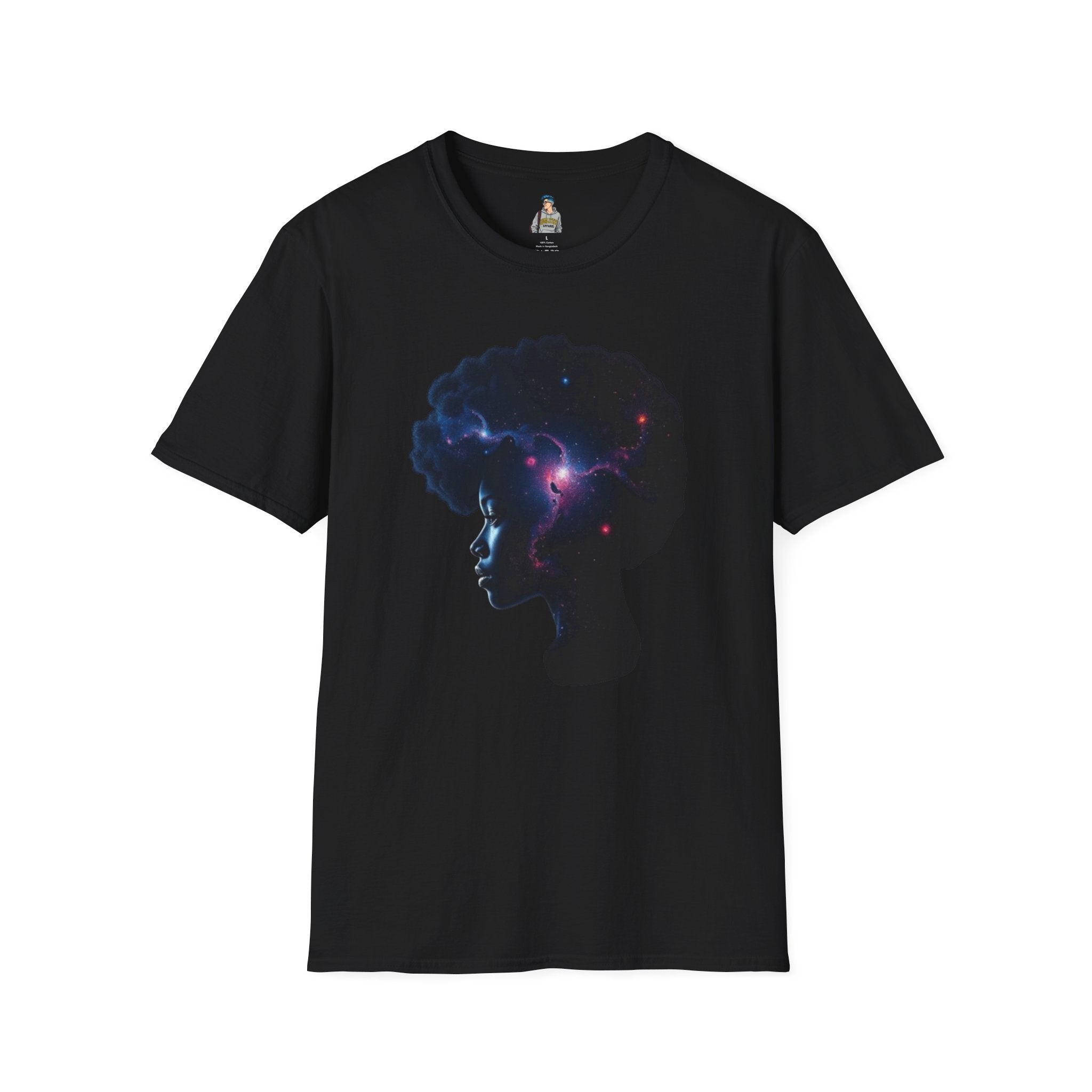 Black Universe Female Silhouette Unisex Softstyle T-Shirt - Celebrate Black Culture