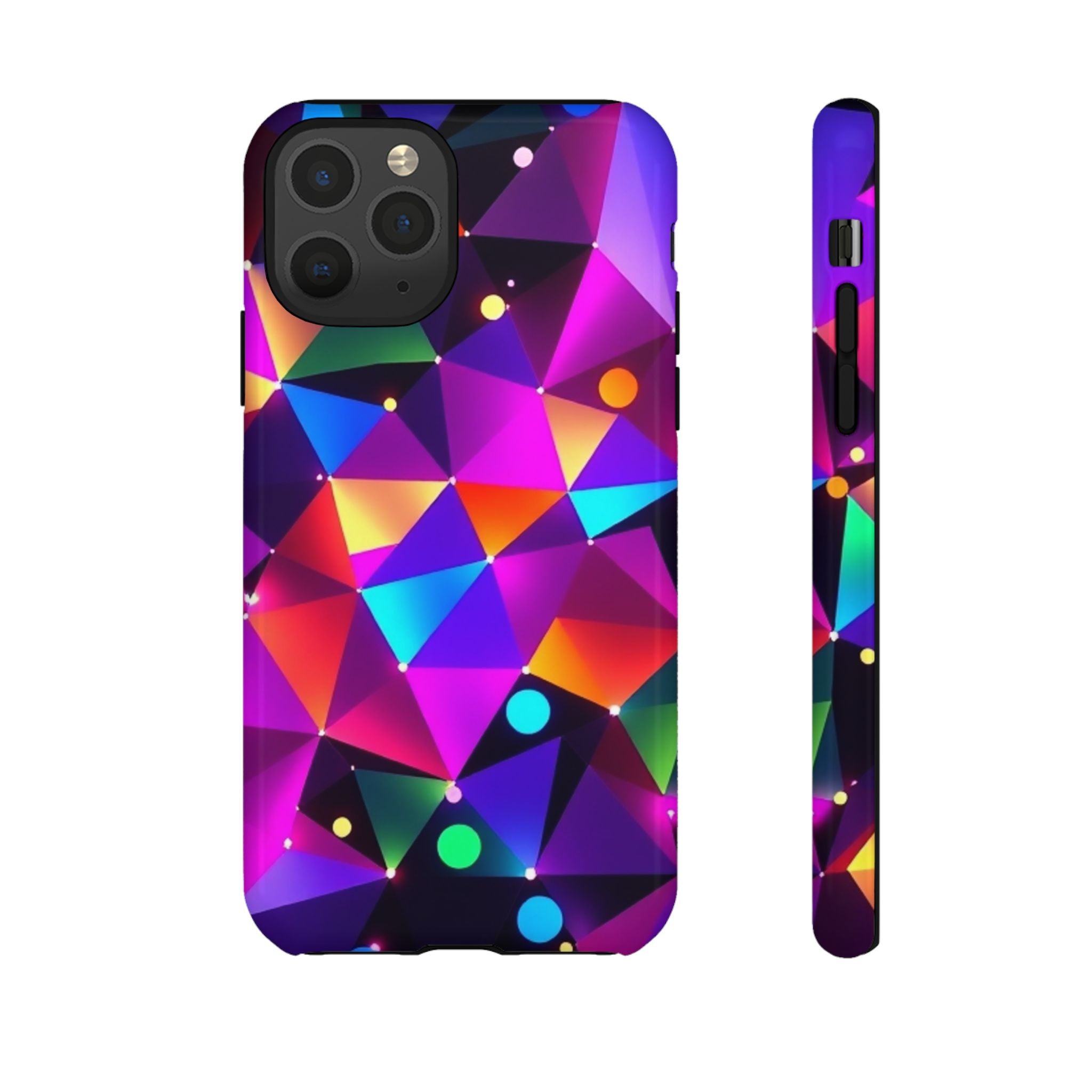 Android OR iPhone Compatible Cases - Colorful Angles Design - Unique Tough Cases