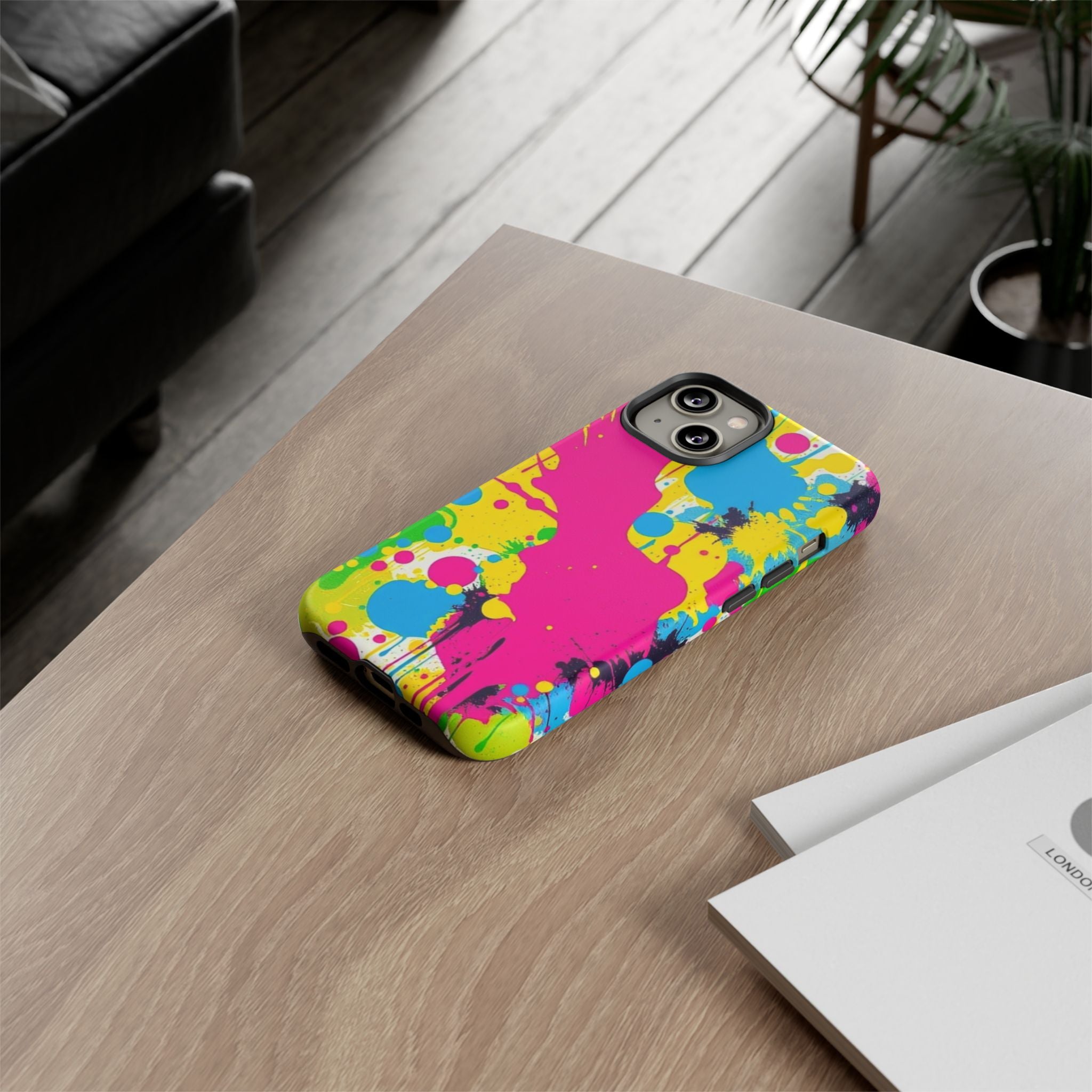 Android OR iPhone Compatible Cases - Crazy Retro Color Splash Design - Unique Tough Cases