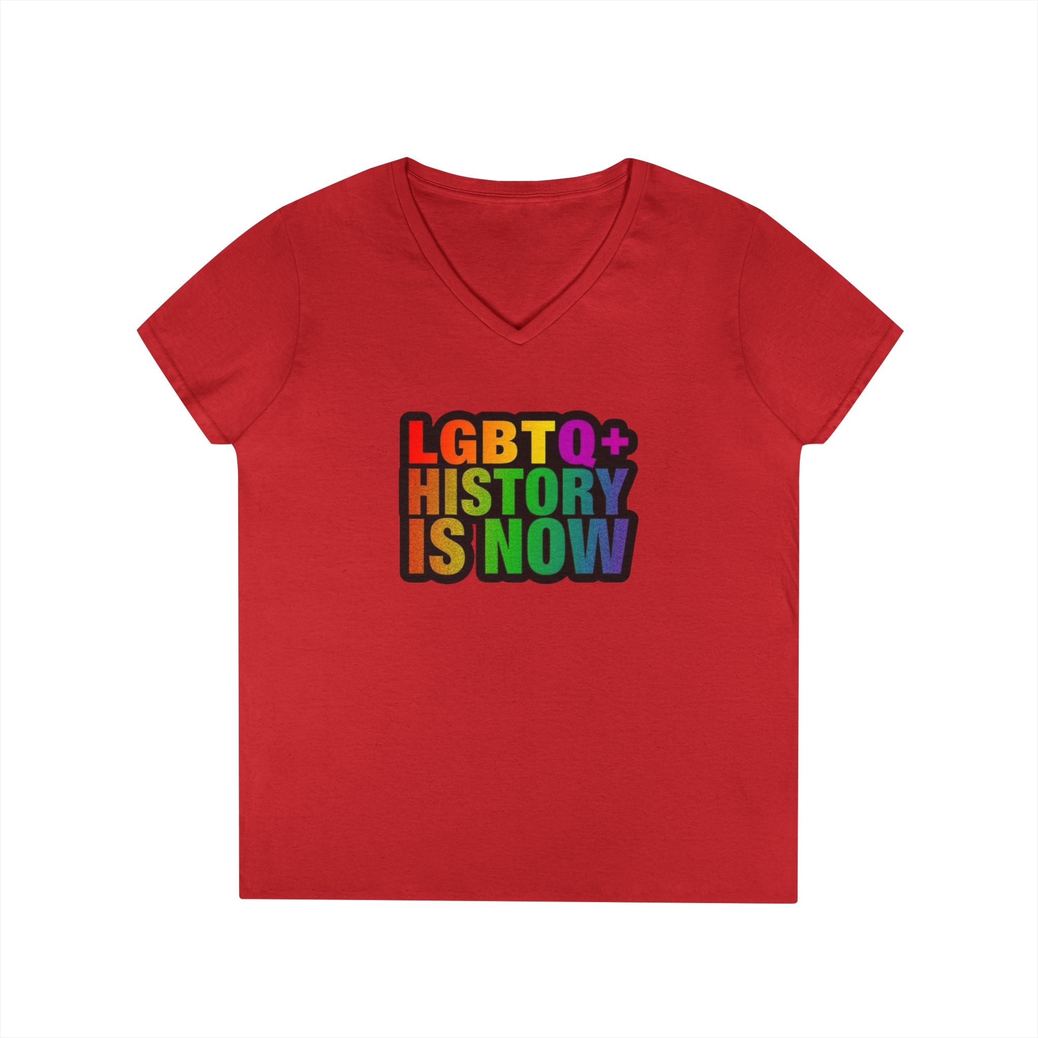 LGBTQ+ History V-Neck T-Shirt for Pride and Awareness