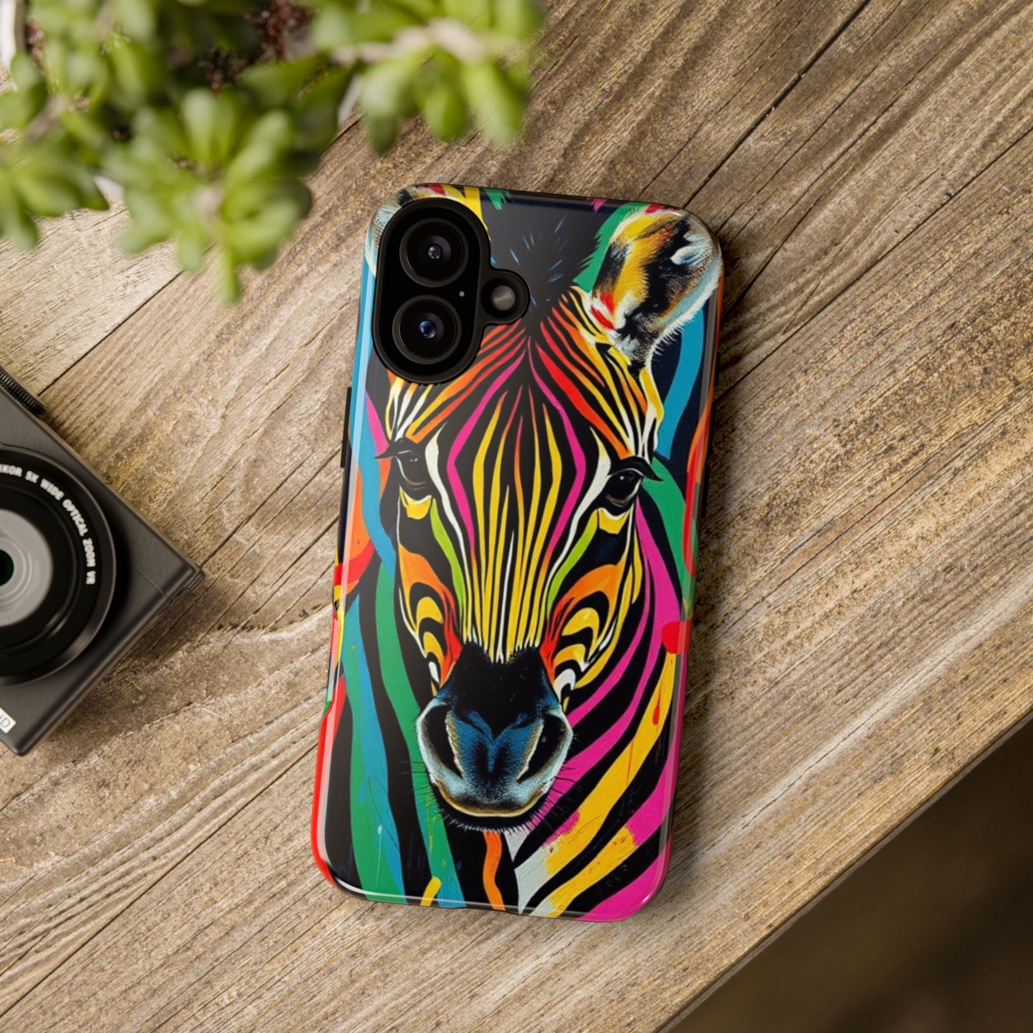 Android OR iPhone Compatible Cases - Rainbow Zebra Design - Unique Tough Cases