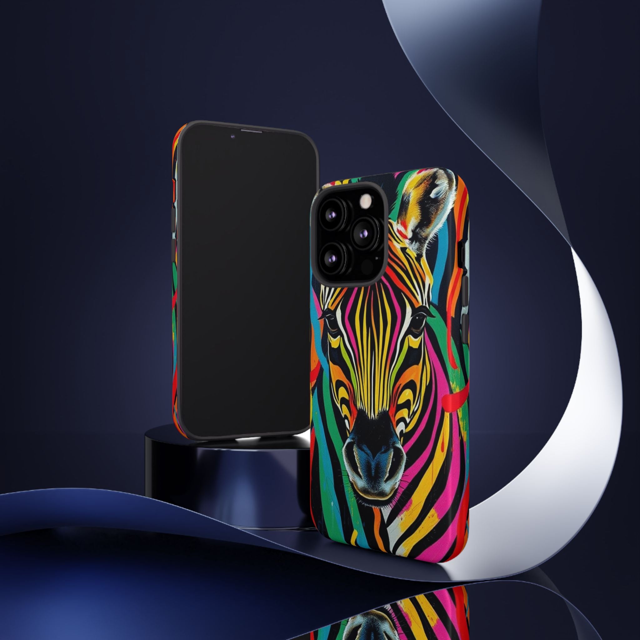 Android OR iPhone Compatible Cases - Rainbow Zebra Design - Unique Tough Cases