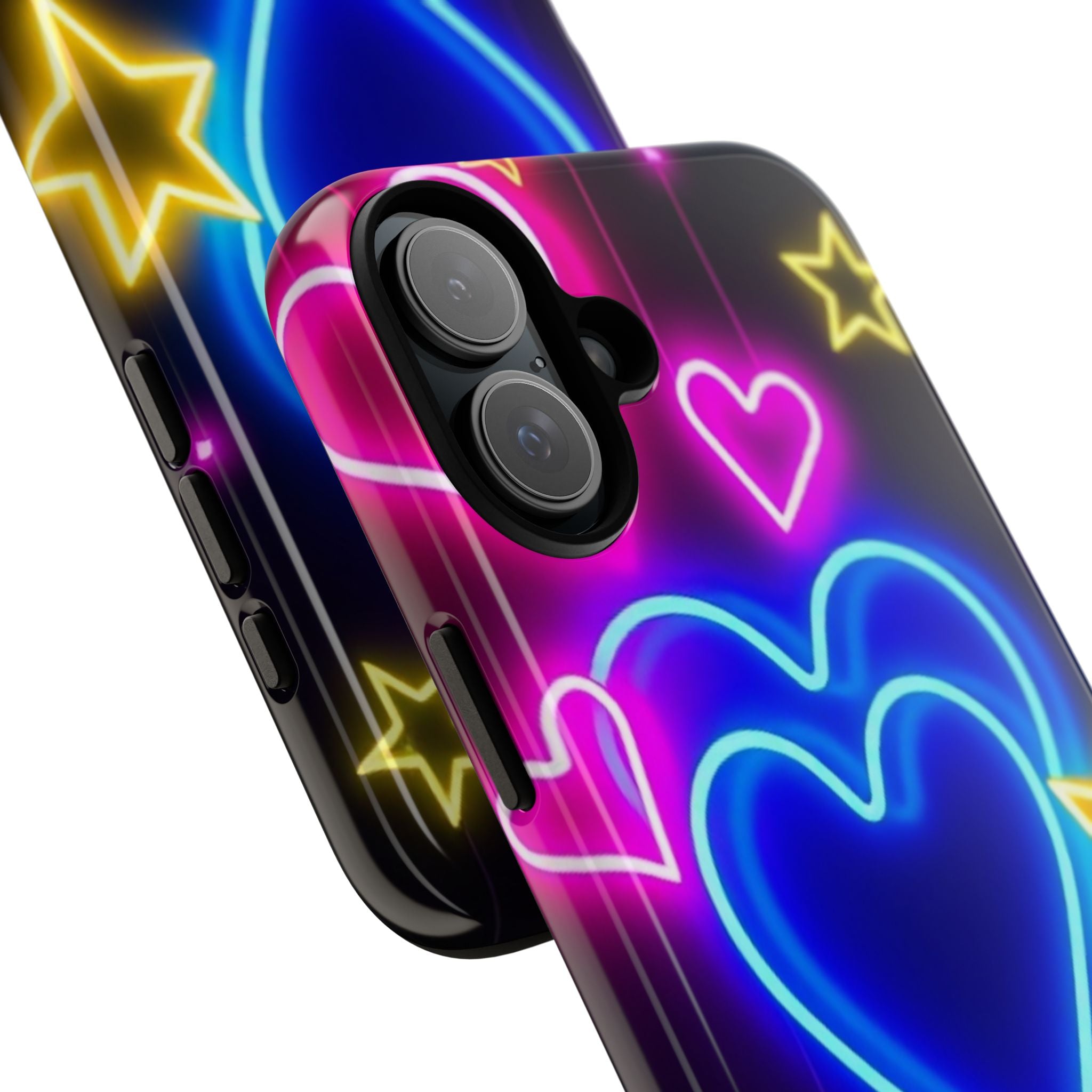 Android OR iPhone Compatible Cases - Neon Love Design - Unique Tough Cases