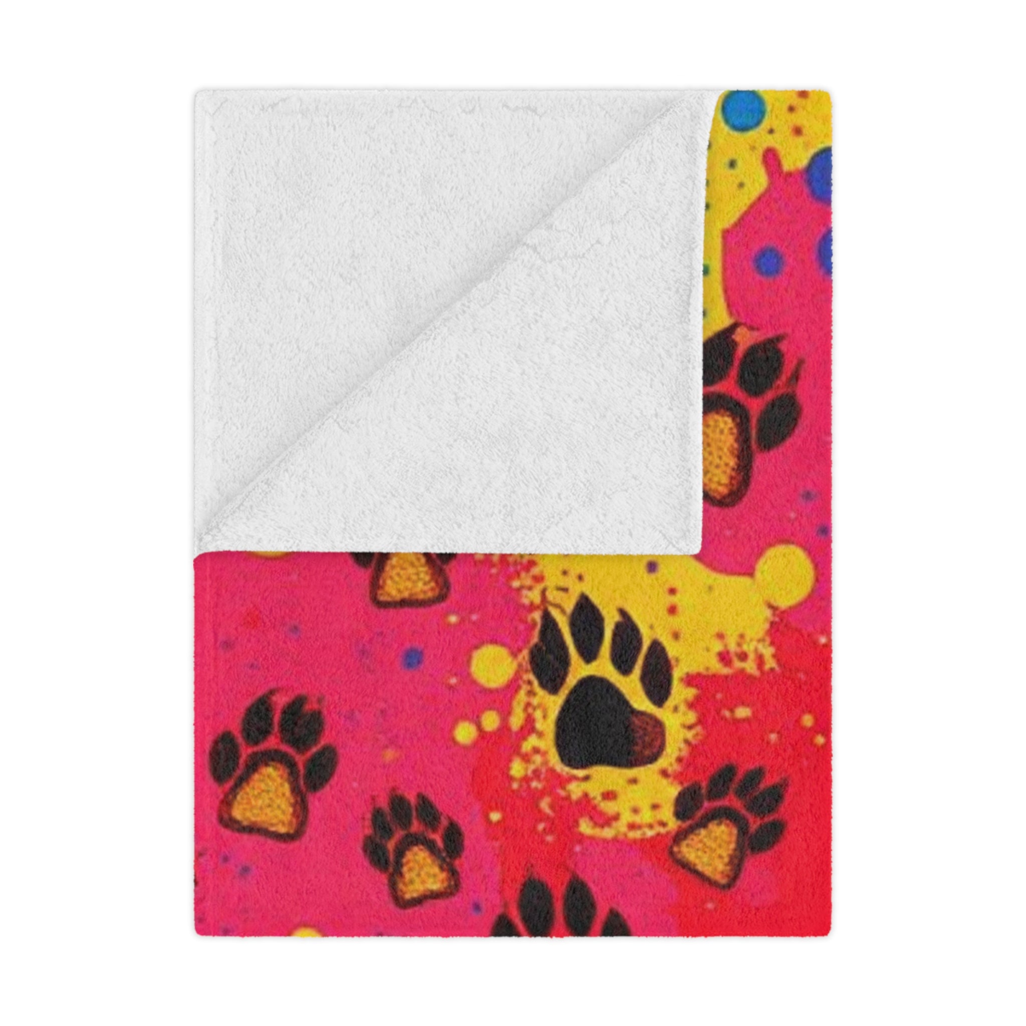 Colorful Puppy Paws - Microfiber Blanket - EqualiTees.Me