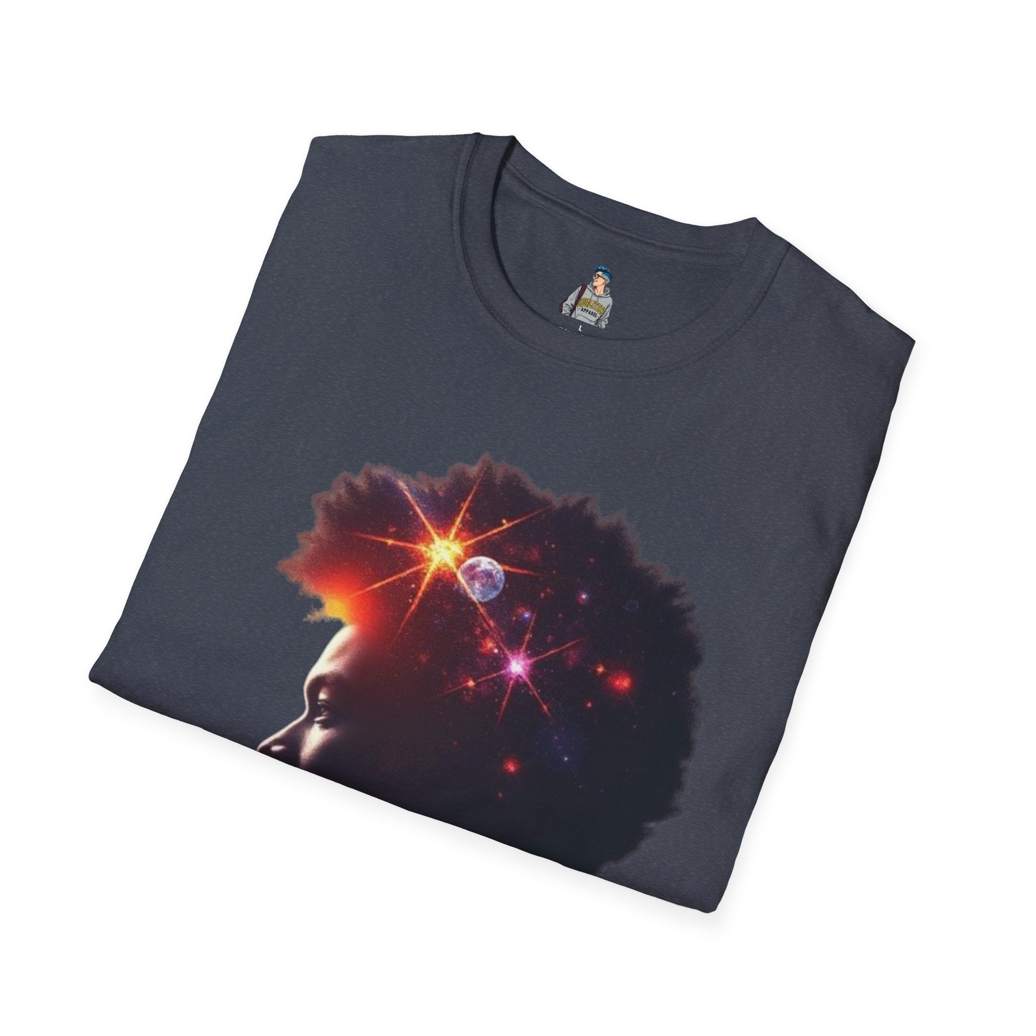 Black Universe Male Silhouette Unisex Softstyle T-Shirt - Celebrate Black Culture