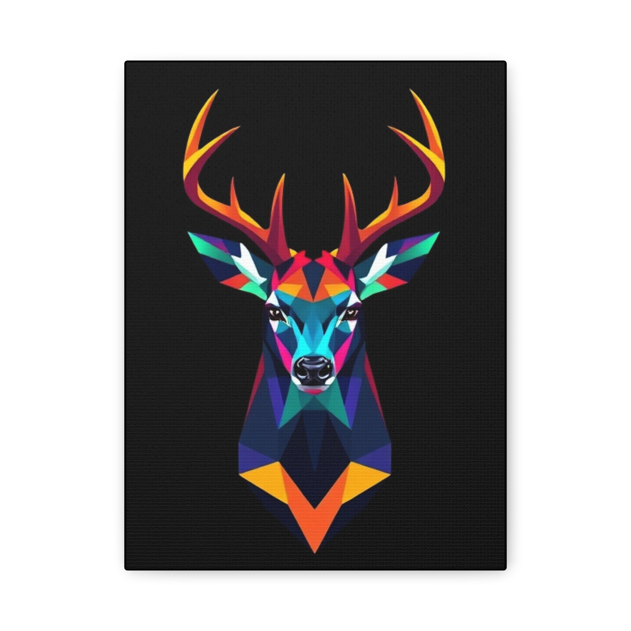 Colorful Geometric Deer Canvas Art - Vibrant Wall Decor for Nature Lovers