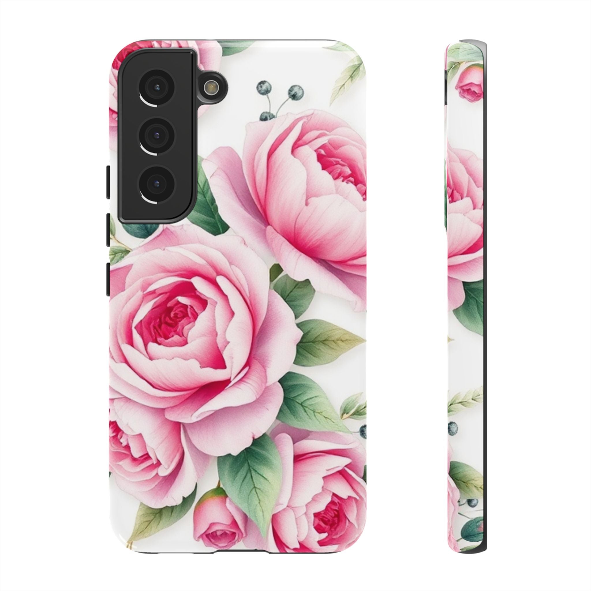 Android OR iPhone Compatible Cases - Pink Flower Design - Unique Tough Cases