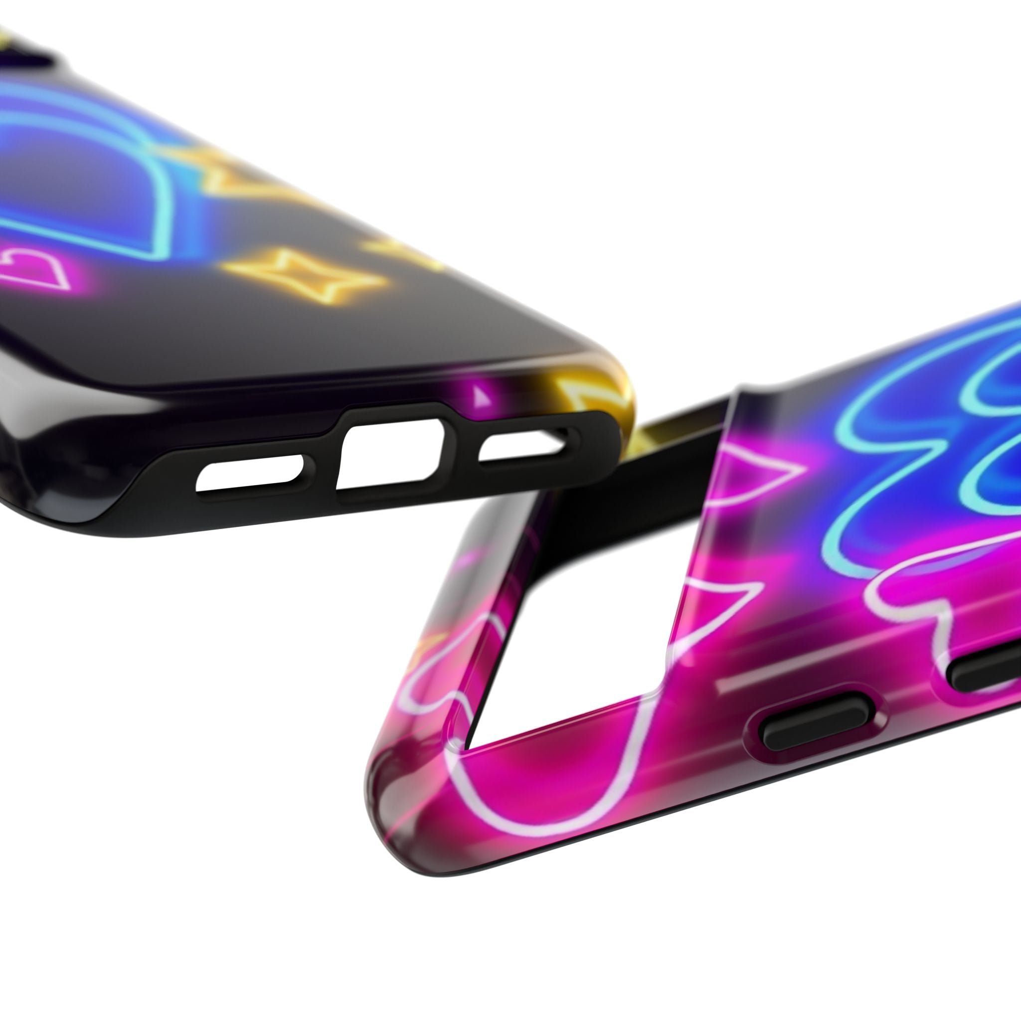 Android OR iPhone Compatible Cases - Neon Love Design - Unique Tough Cases