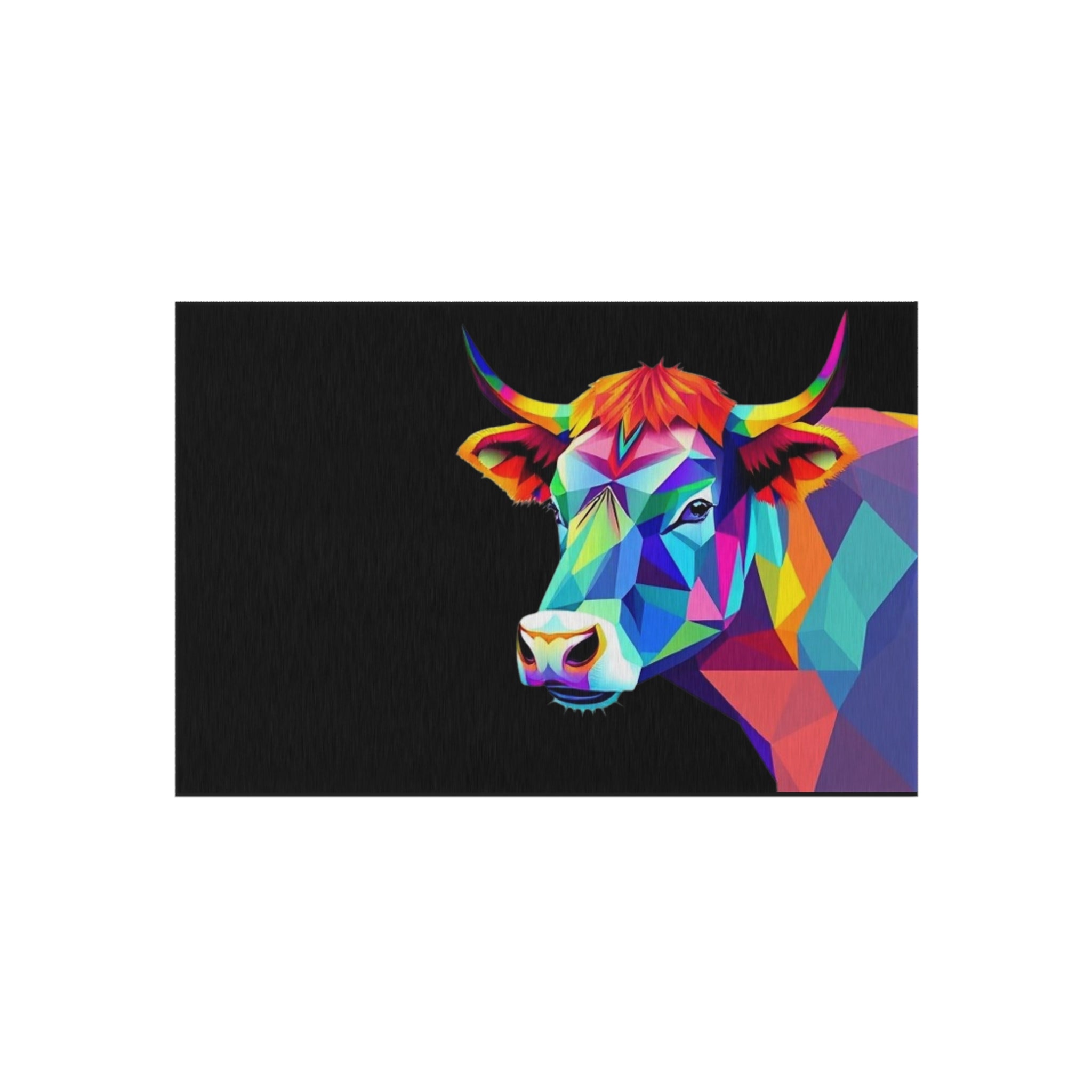 Colorful Cow Outdoor Rug - Colorful Decorative Mat for Patios & Gardens