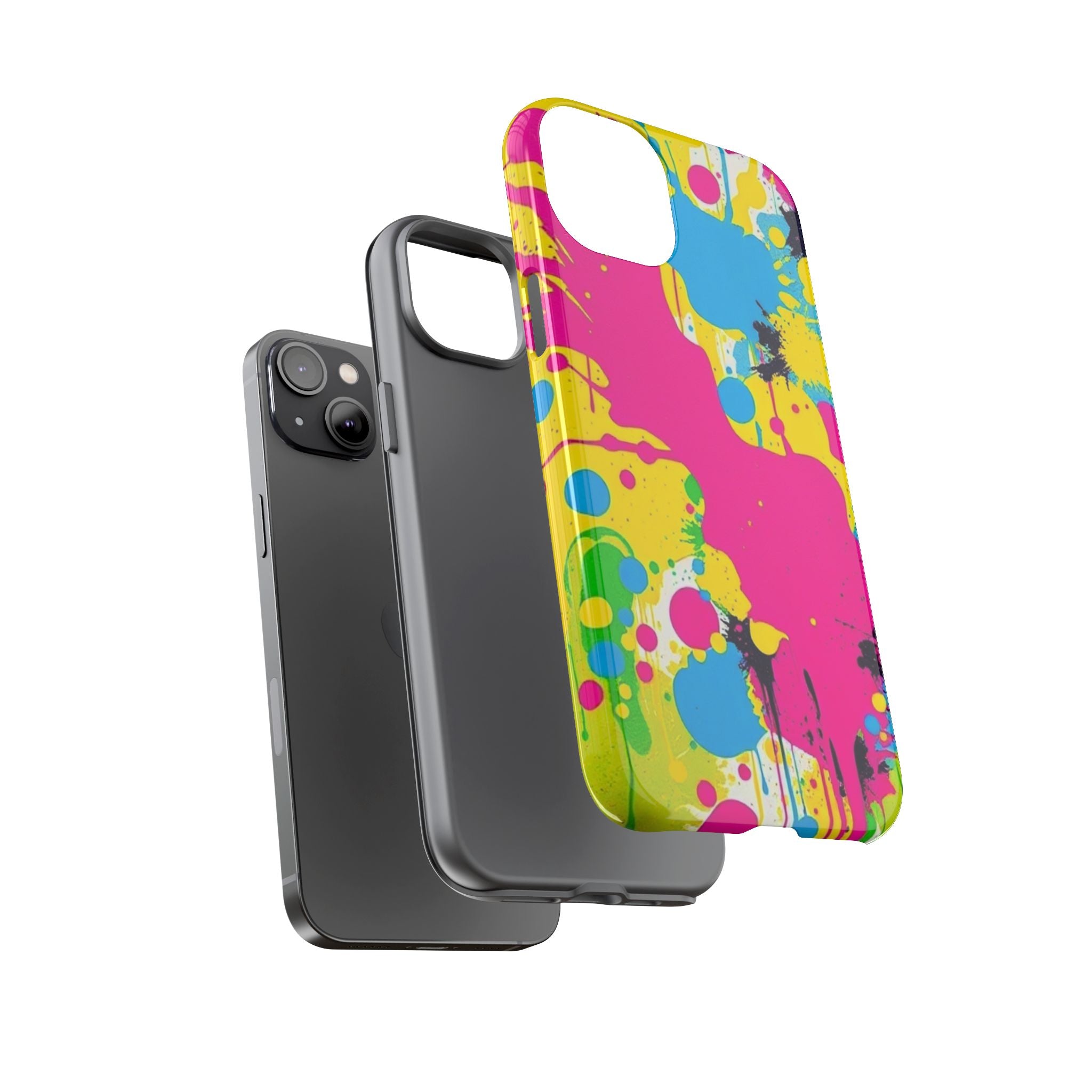 Android OR iPhone Compatible Cases - Crazy Retro Color Splash Design - Unique Tough Cases