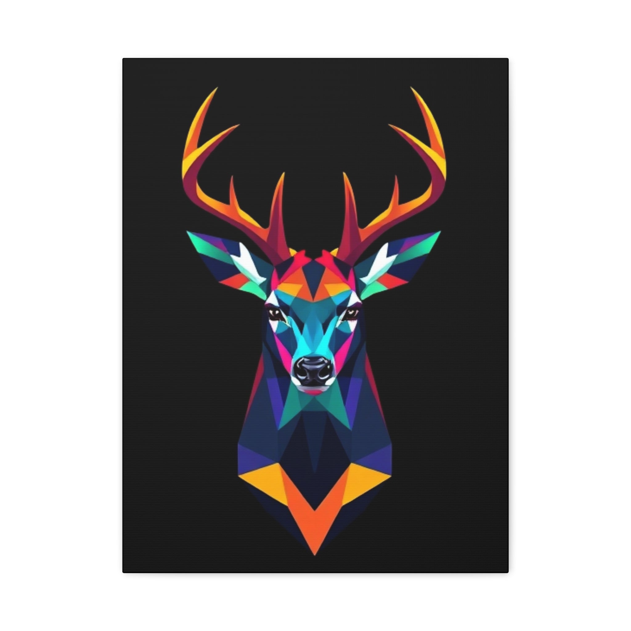 Colorful Geometric Deer Canvas Art - Vibrant Wall Decor for Nature Lovers
