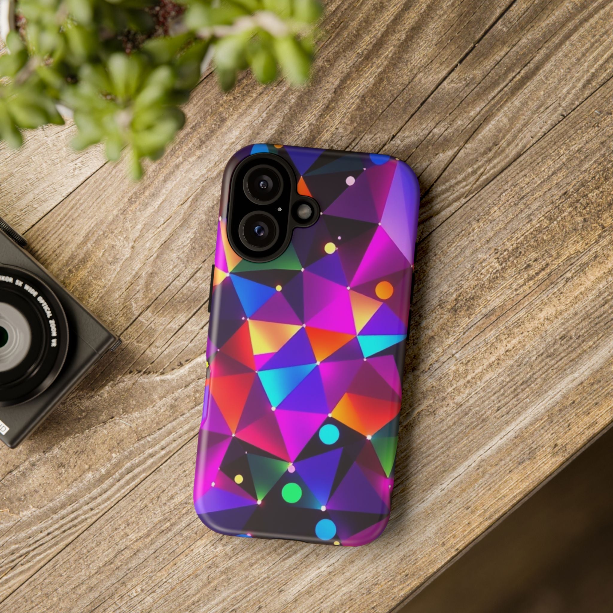 Android OR iPhone Compatible Cases - Colorful Angles Design - Unique Tough Cases