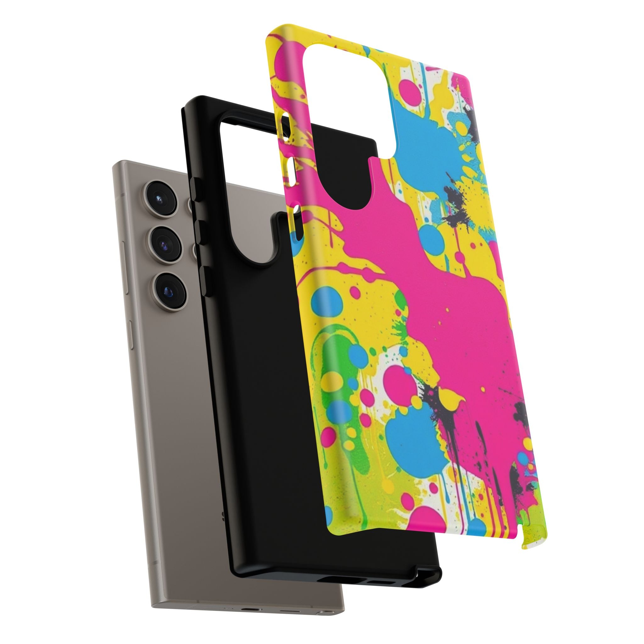 Android OR iPhone Compatible Cases - Crazy Retro Color Splash Design - Unique Tough Cases