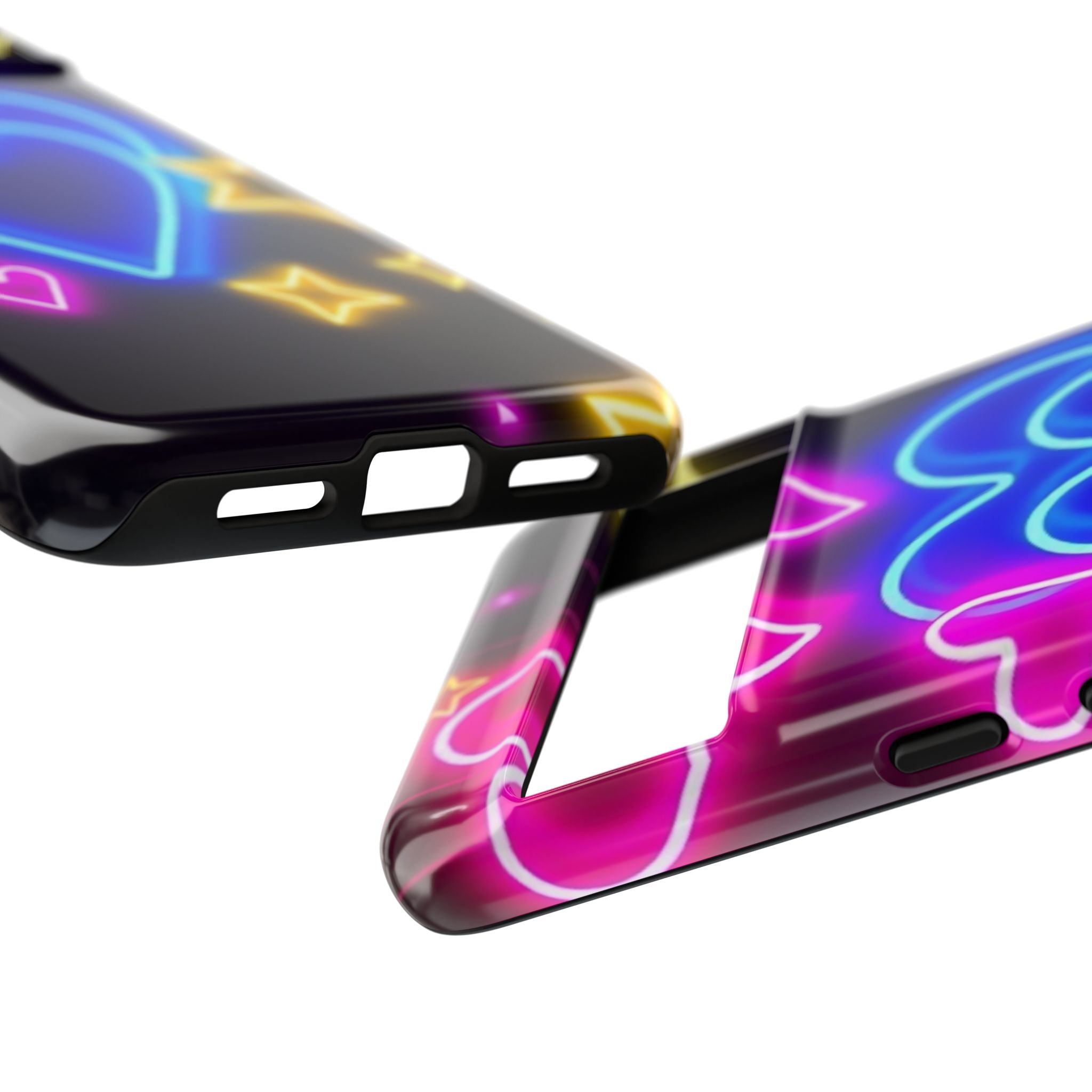 Android OR iPhone Compatible Cases - Neon Love Design - Unique Tough Cases