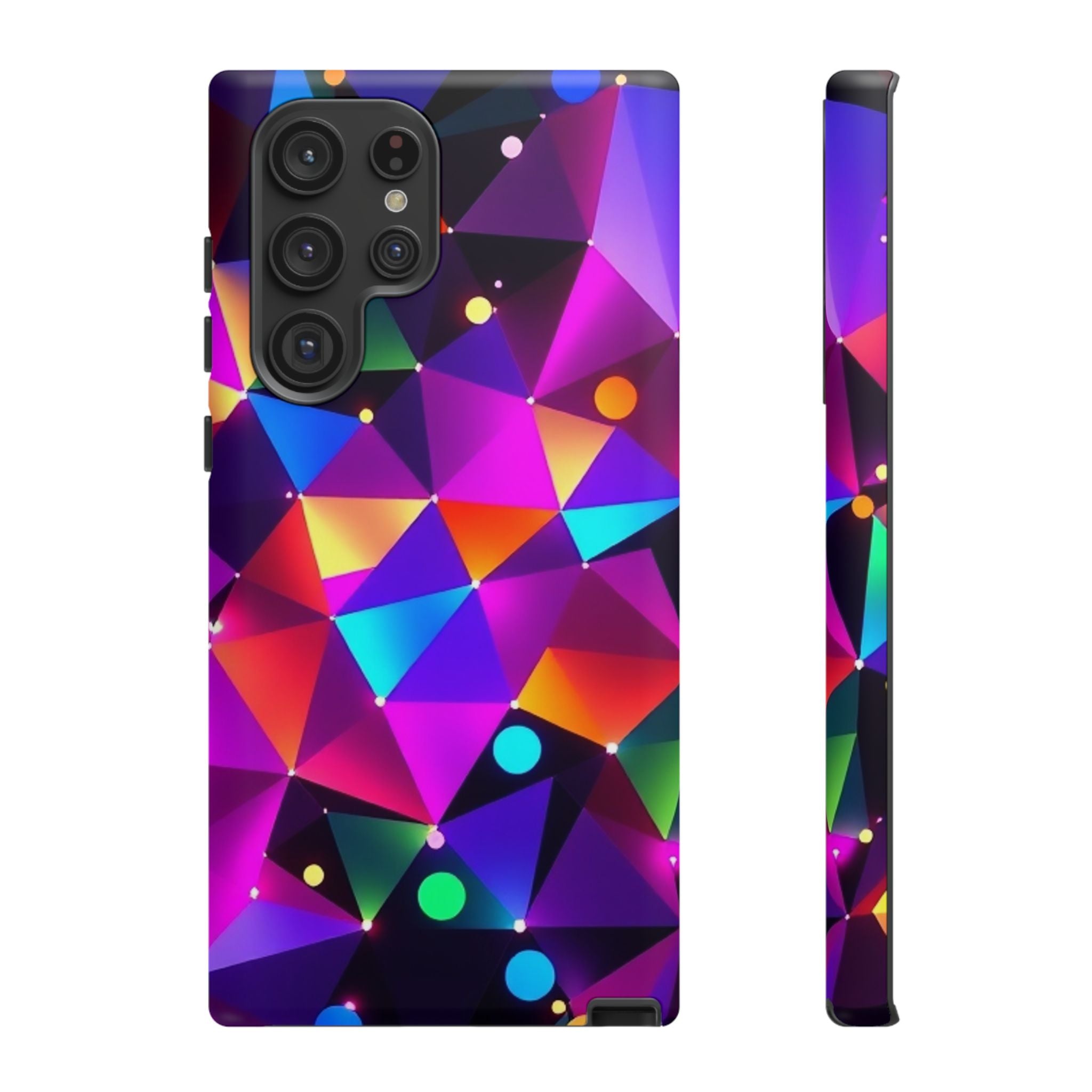 Android OR iPhone Compatible Cases - Colorful Angles Design - Unique Tough Cases