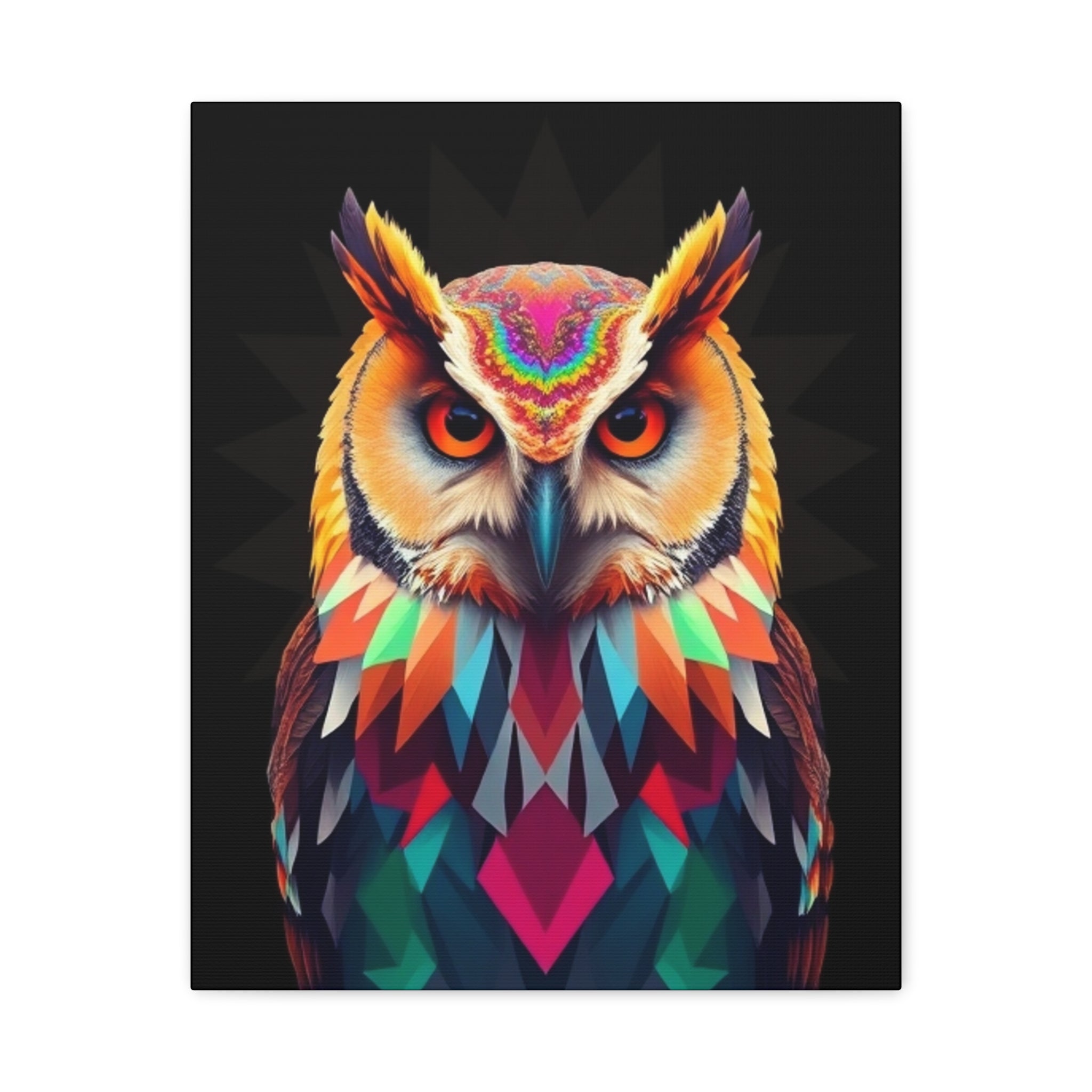 Colorful Owl Canvas Wall Art - 1.25" Stretched Matte