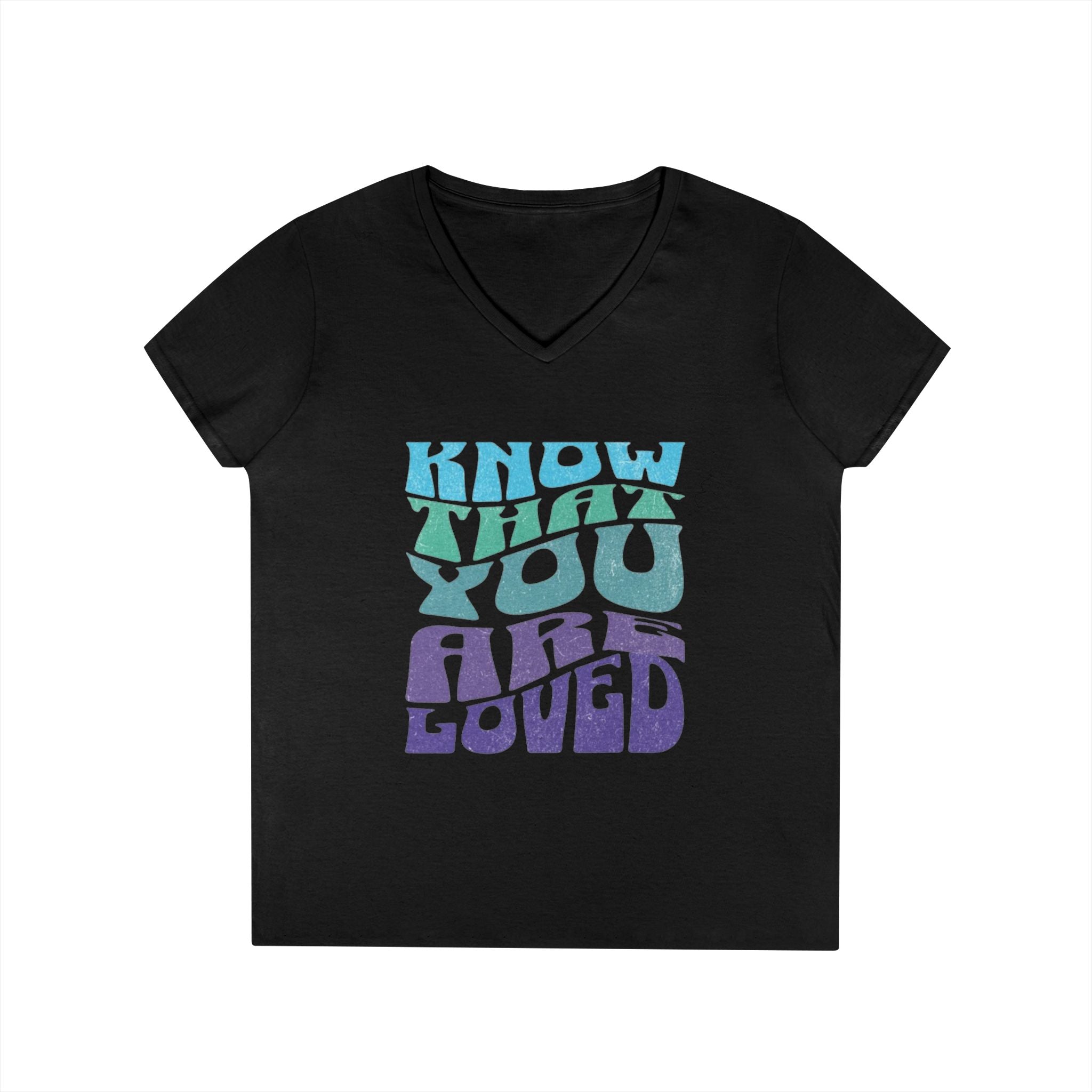 V-Neck T-Shirt - Know That You Are Loved Vintage Design