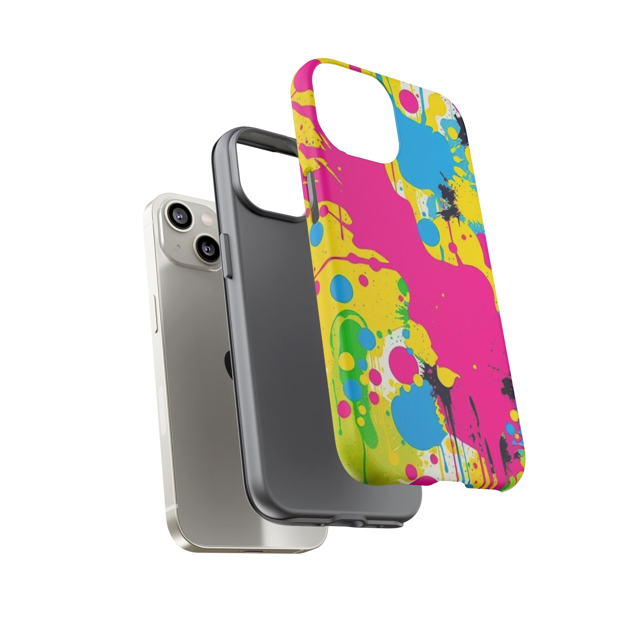 Android OR iPhone Compatible Cases - Crazy Retro Color Splash Design - Unique Tough Cases