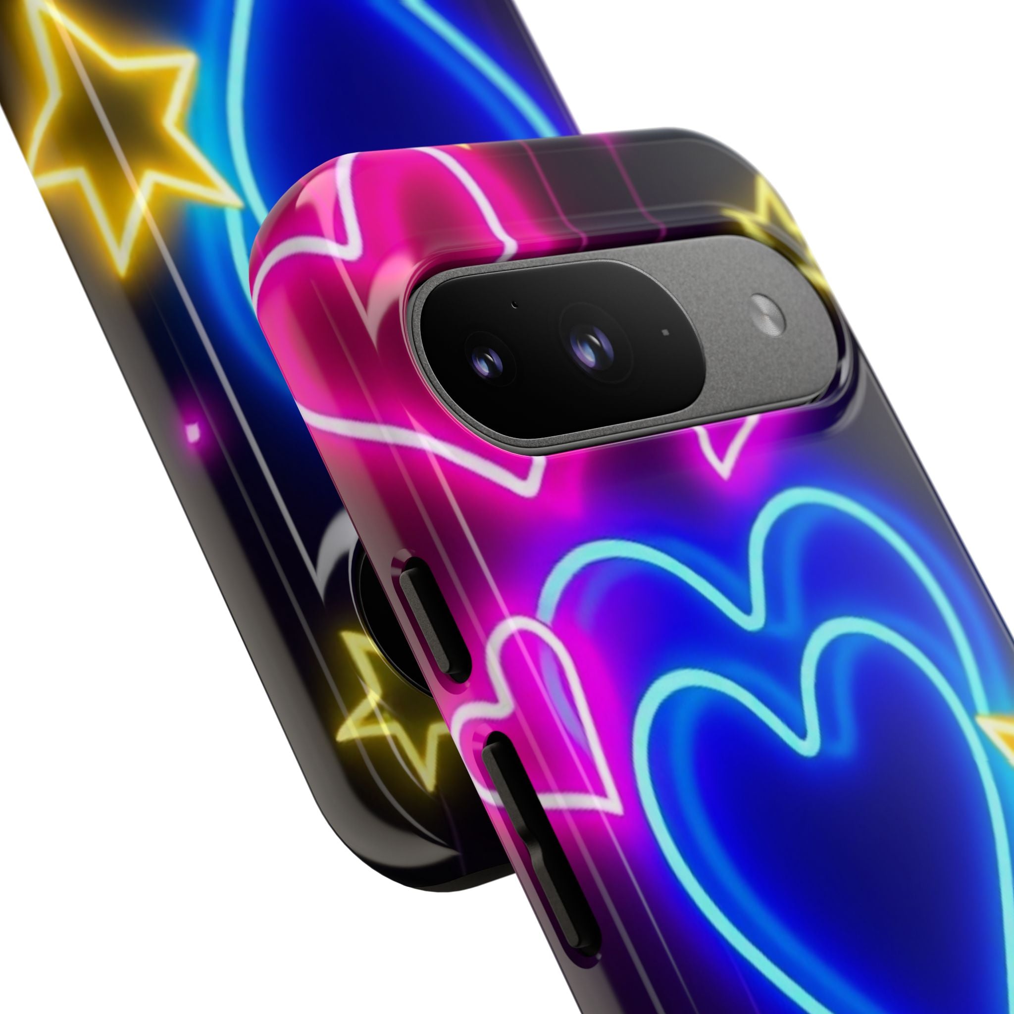 Android OR iPhone Compatible Cases - Neon Love Design - Unique Tough Cases