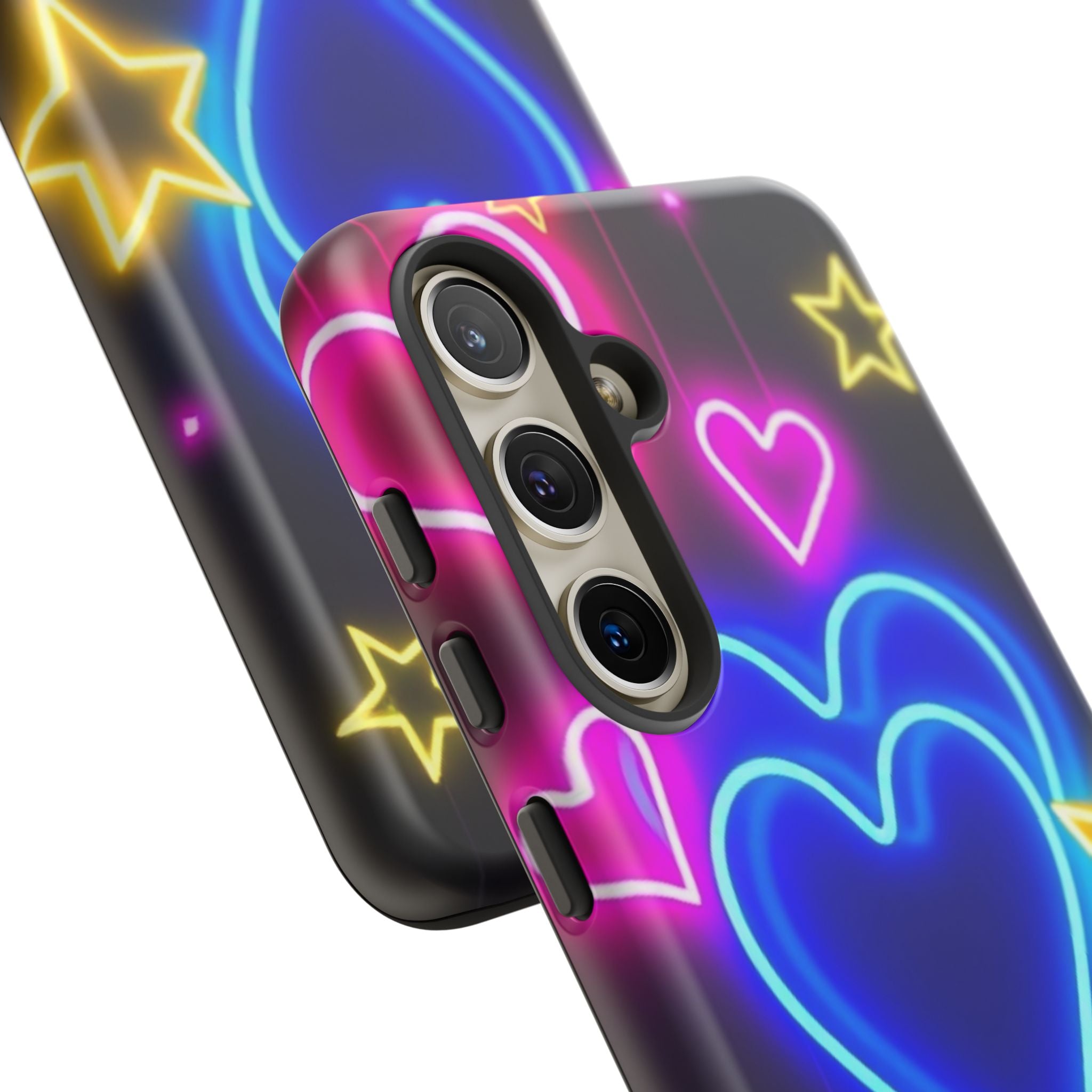 Android OR iPhone Compatible Cases - Neon Love Design - Unique Tough Cases