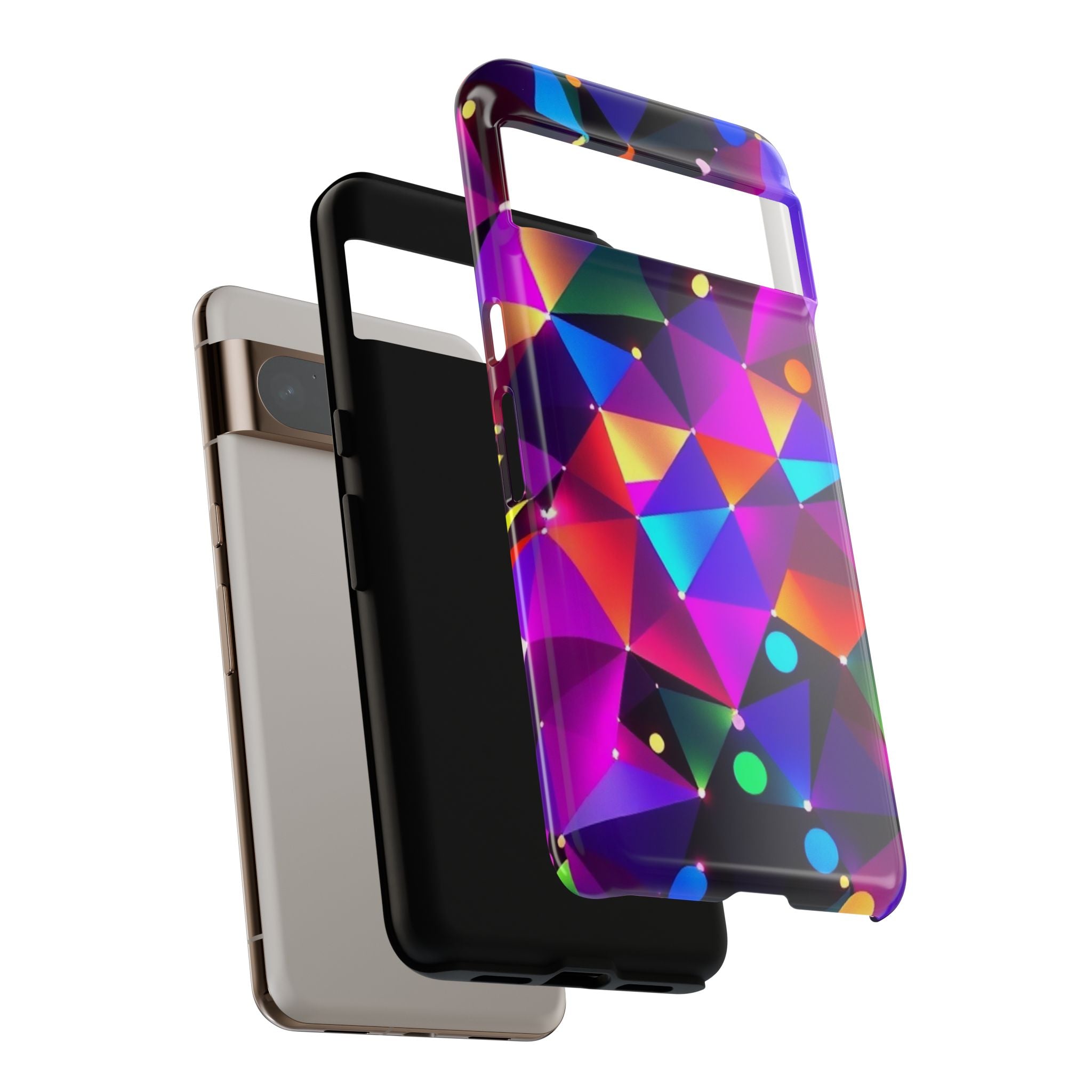 Android OR iPhone Compatible Cases - Colorful Angles Design - Unique Tough Cases